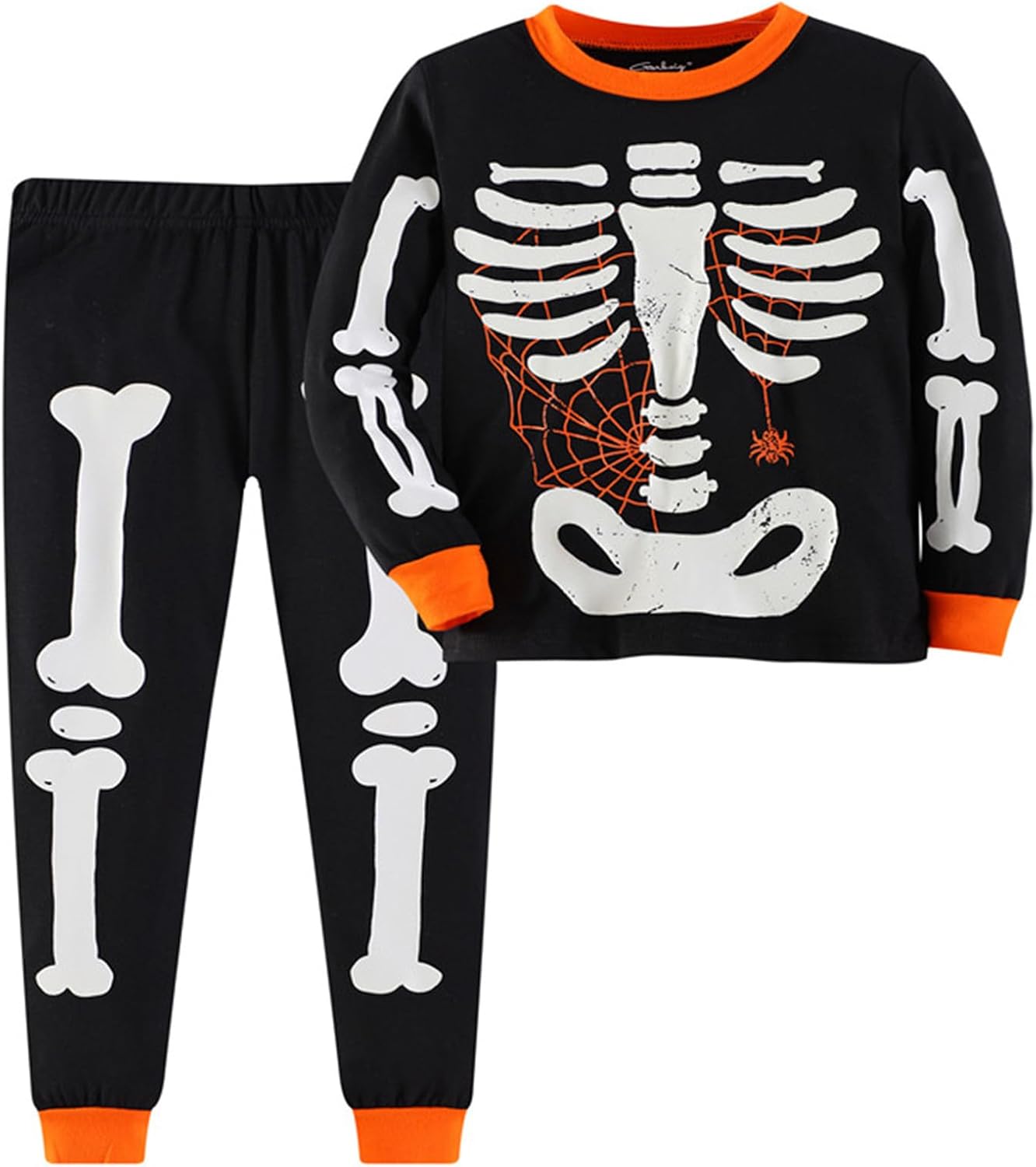 Family Feeling Kids Skeleton Pajama Sets for Halloween