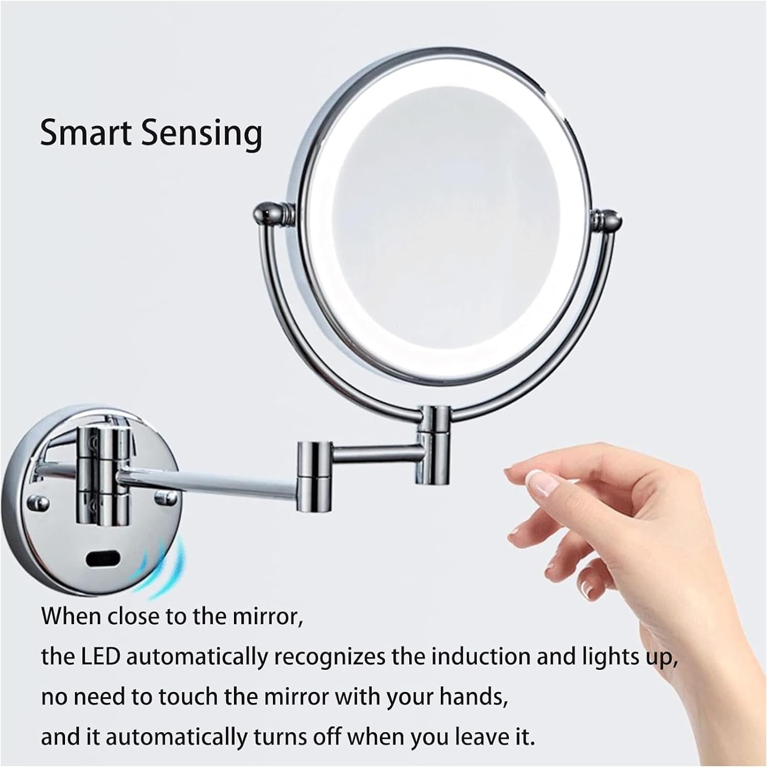 Wall-Mounted Lighted Makeup Mirror Rose Gold
