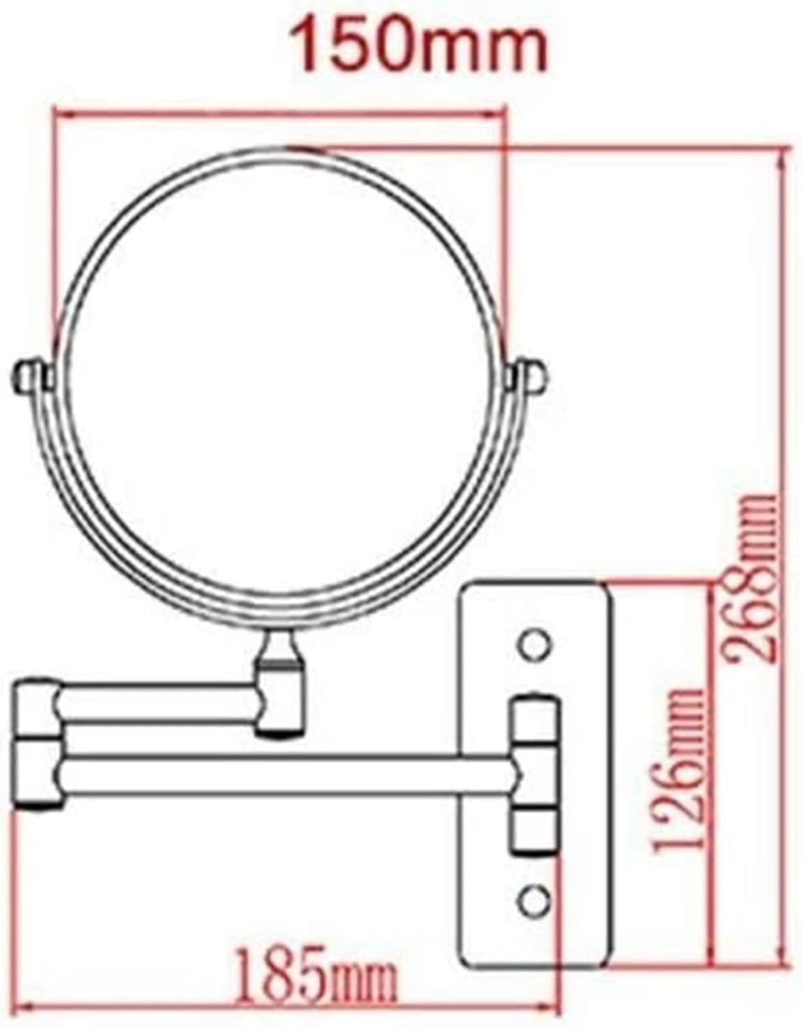 Wall-Mounted Makeup Mirror with 10X Magnification 1