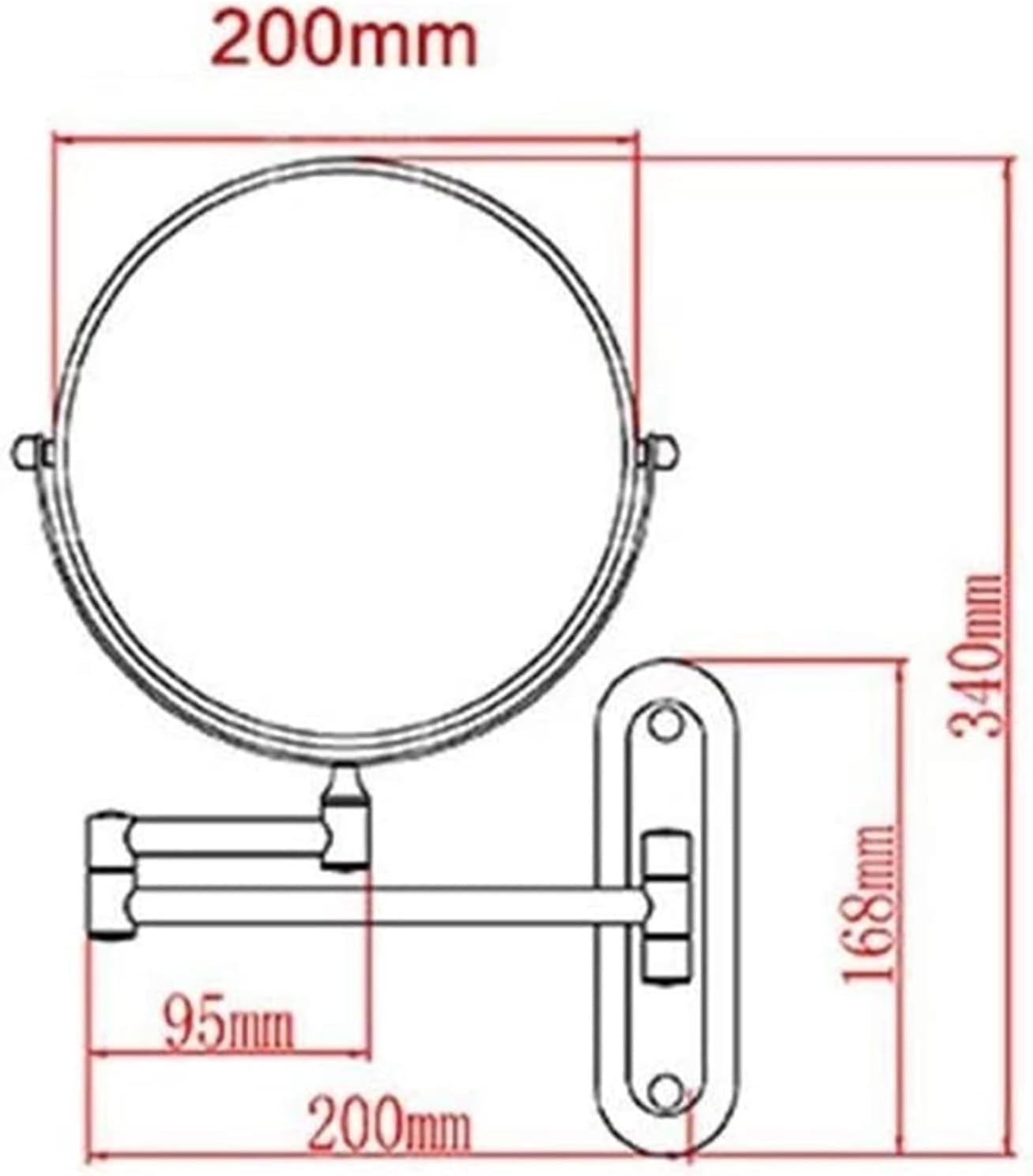 Wall-Mounted Makeup Mirror with 10x Magnification