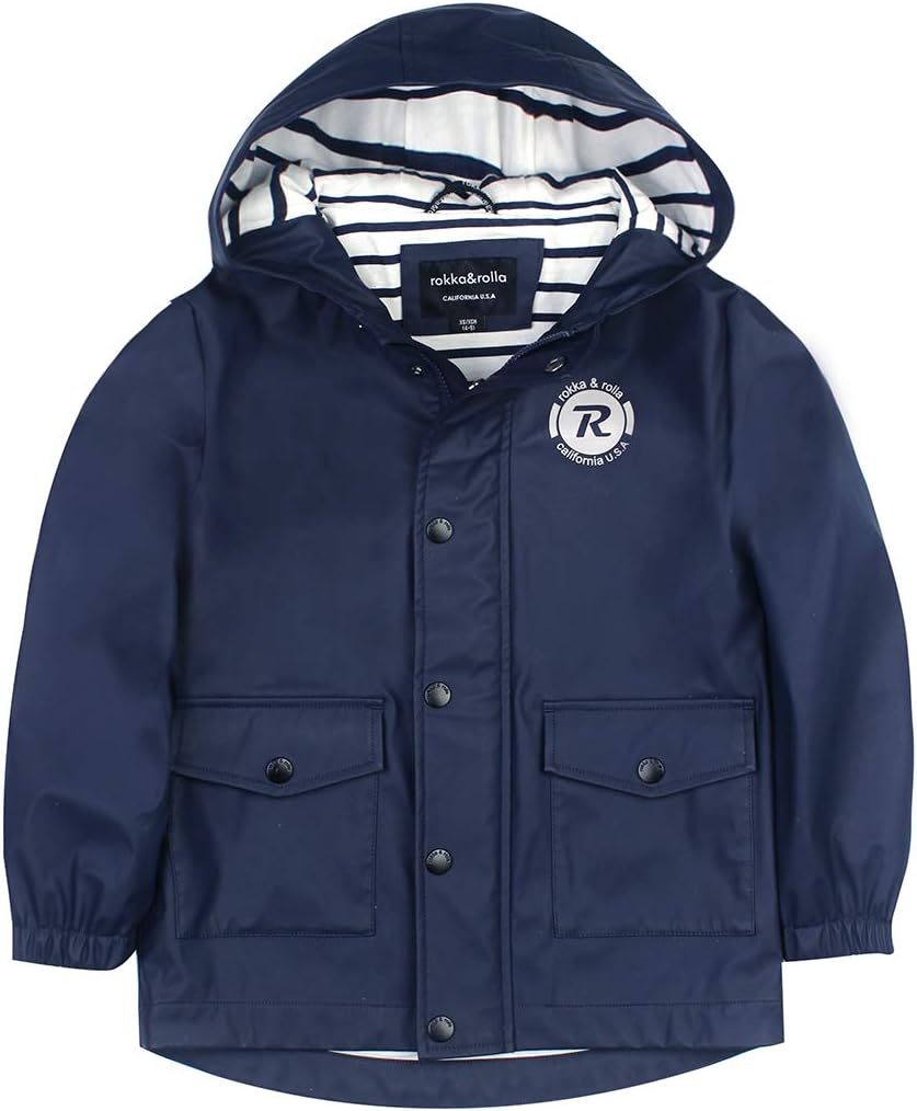 RokkaRolla Boys Waterproof Rain Jacket Toddler Boys Hoodie