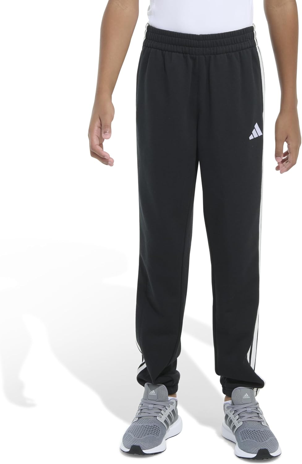 adidas Boys 3 Stripe Elastic Cuff Jogger