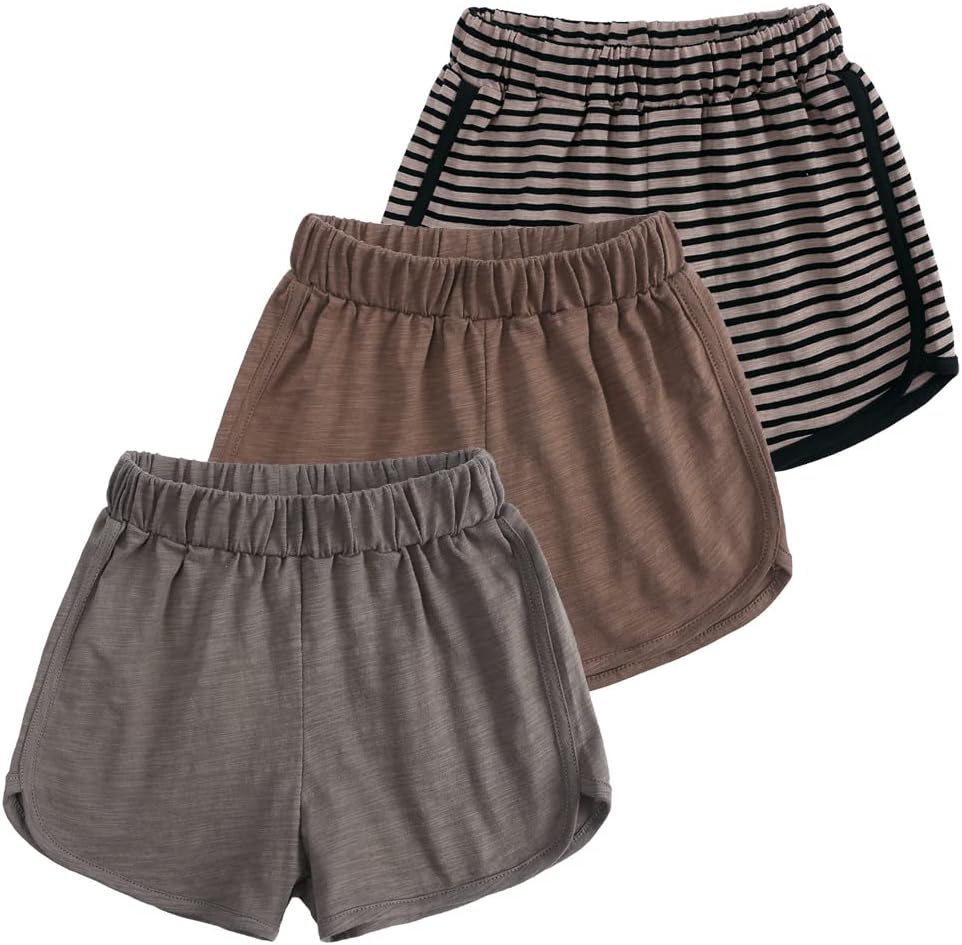 MYGBCPJS 3 Pack Cotton Linen Bloomer Shorts for Kids
