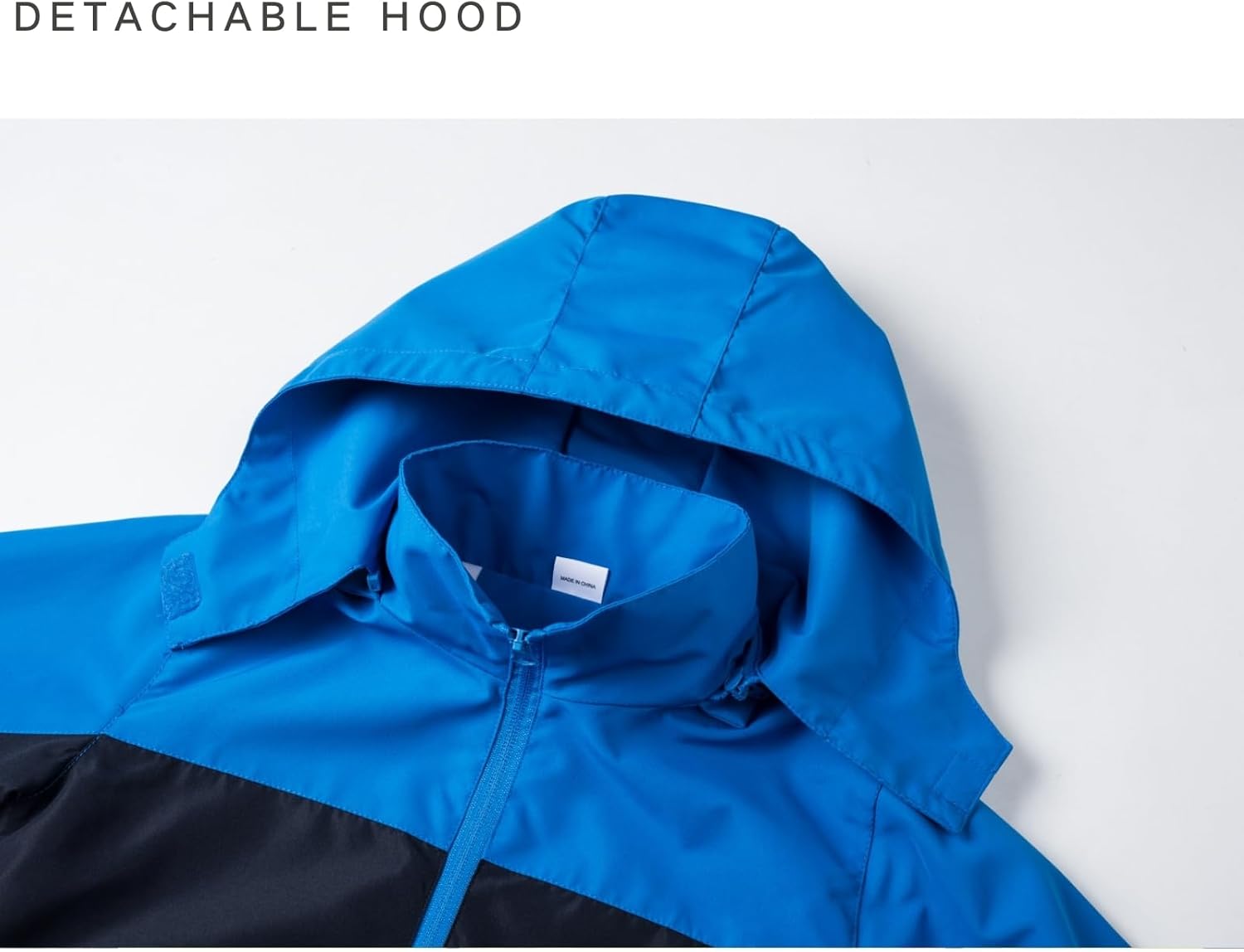 PerfectKids Boys Rain Jacket - Lightweight Water-Resistant with Zipper Reflective Details