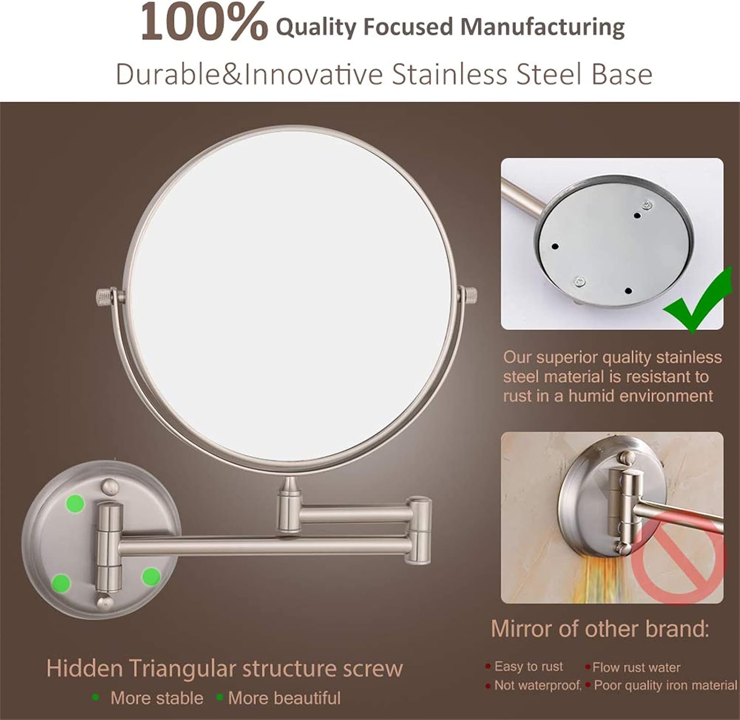 Omatica - 8-Inch Double Sided Magnifying Mirror