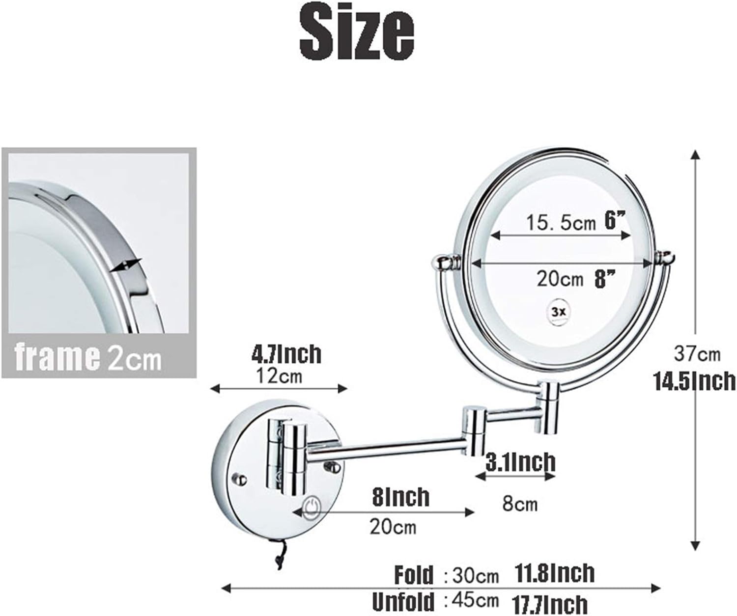 FWD100 Smooth Swivel Makeup Mirror
