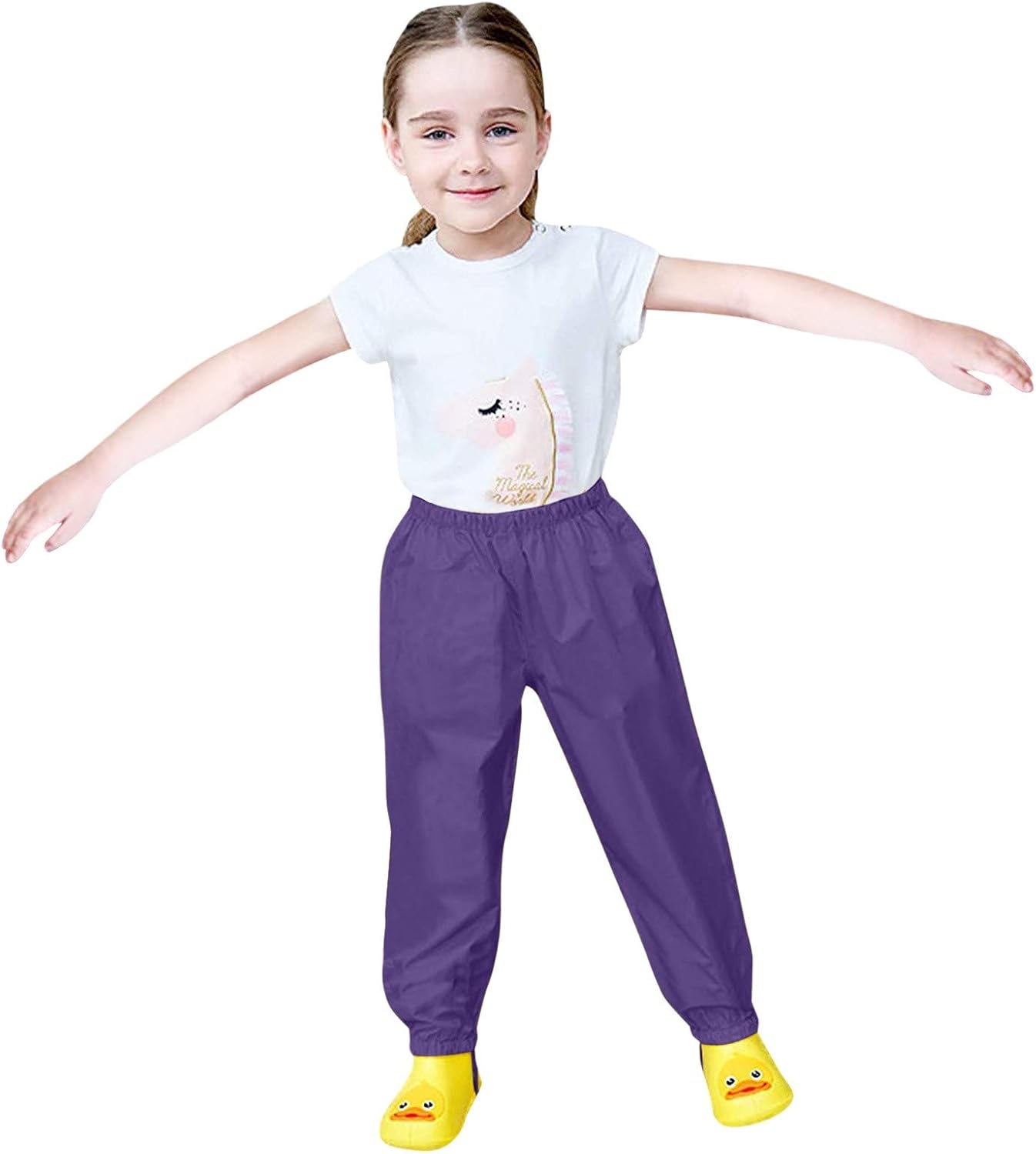 Colorful Toddler Rain Pants Lightweight Reflective