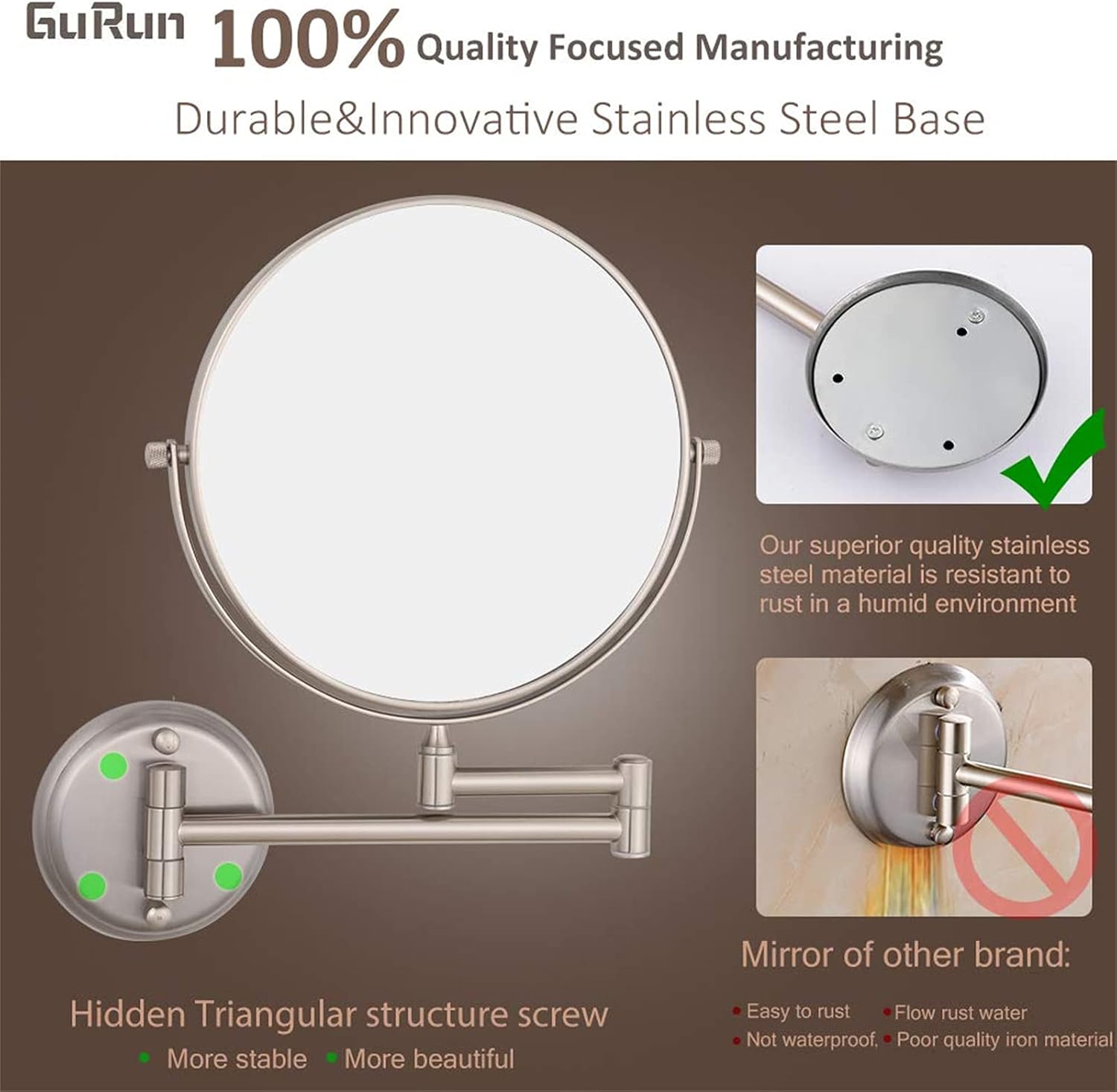 O gravy Wall-Mounted Makeup Mirror