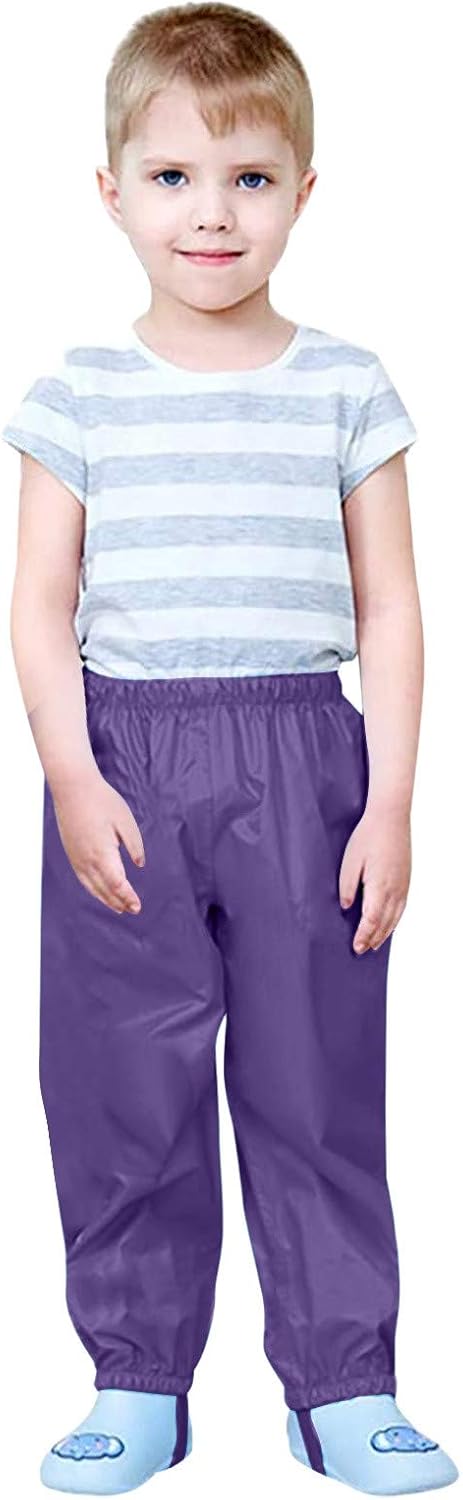 Colorful Toddler Rain Pants Lightweight Reflective