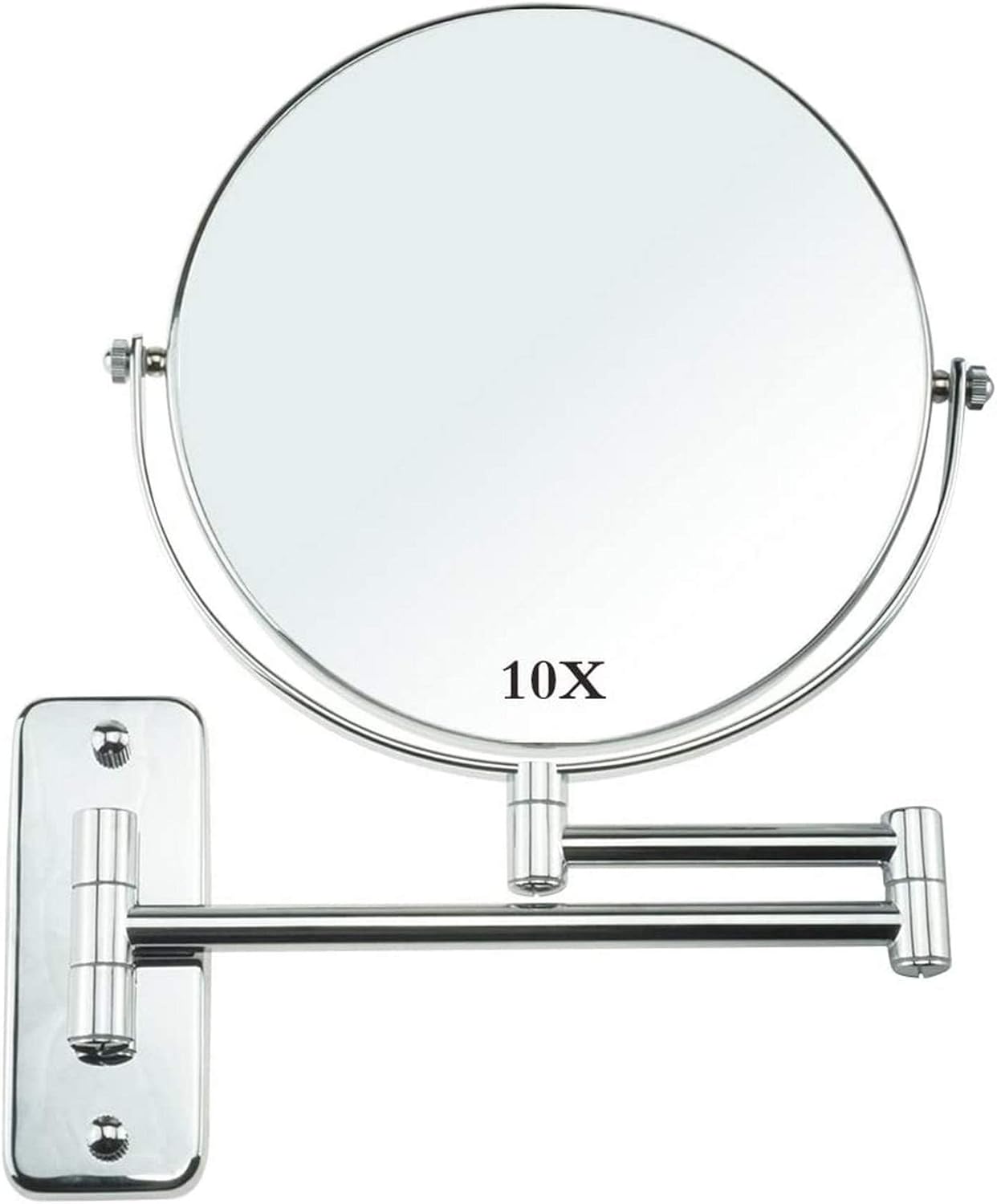Adjustable Two-Sided Makeup Mirror with 10X Magnification