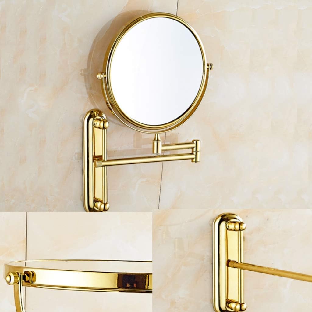 Gold Double-Sided Vanity Mirror with 3x Zoom
