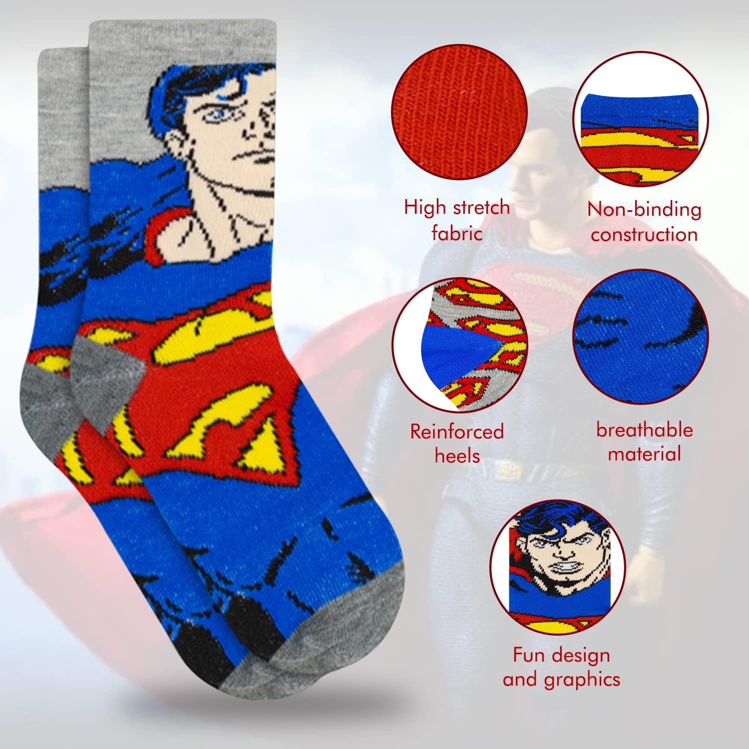DC Comics Boys Socks 10-Pack