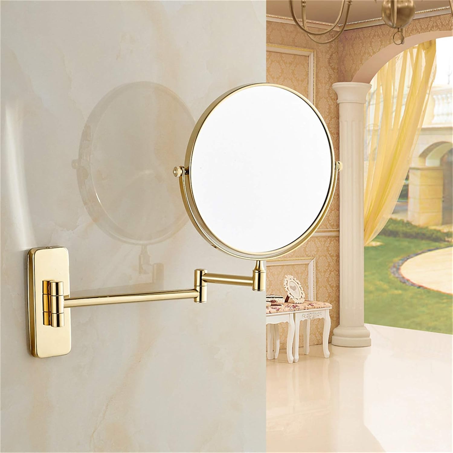OGRAFF Wall Mounted Makeup Mirror Extendable Double Sided