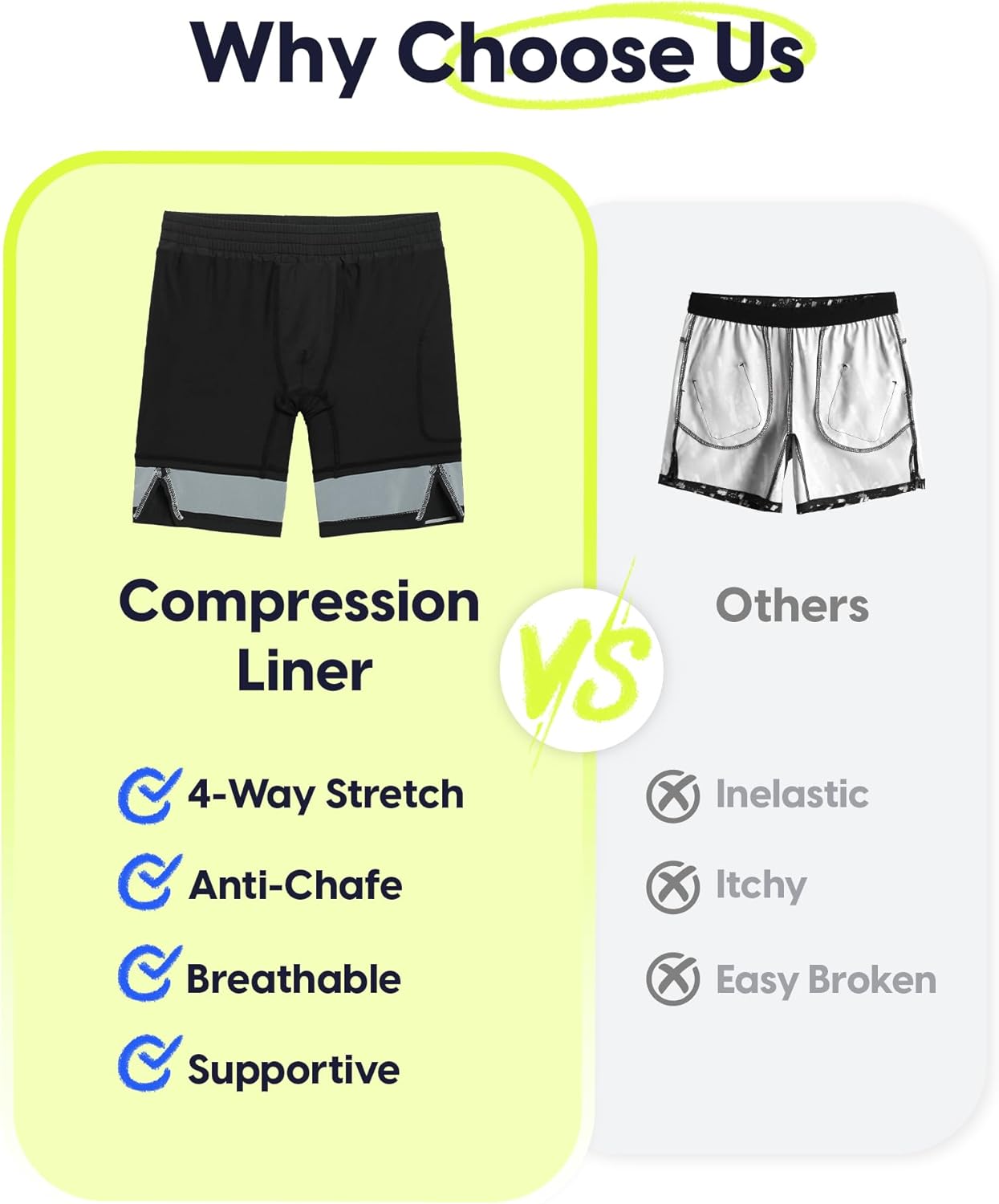 MaamMagic Boys 1-Piece Performance Running Shorts