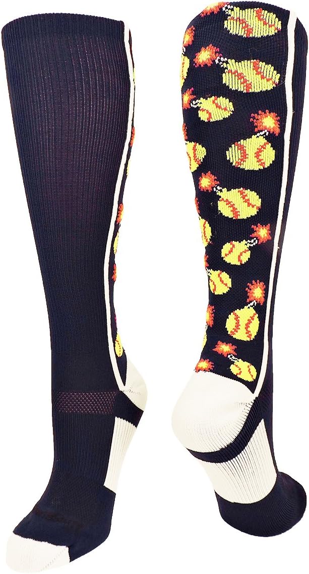 MadSportsStuff Softball Socks with Bombs