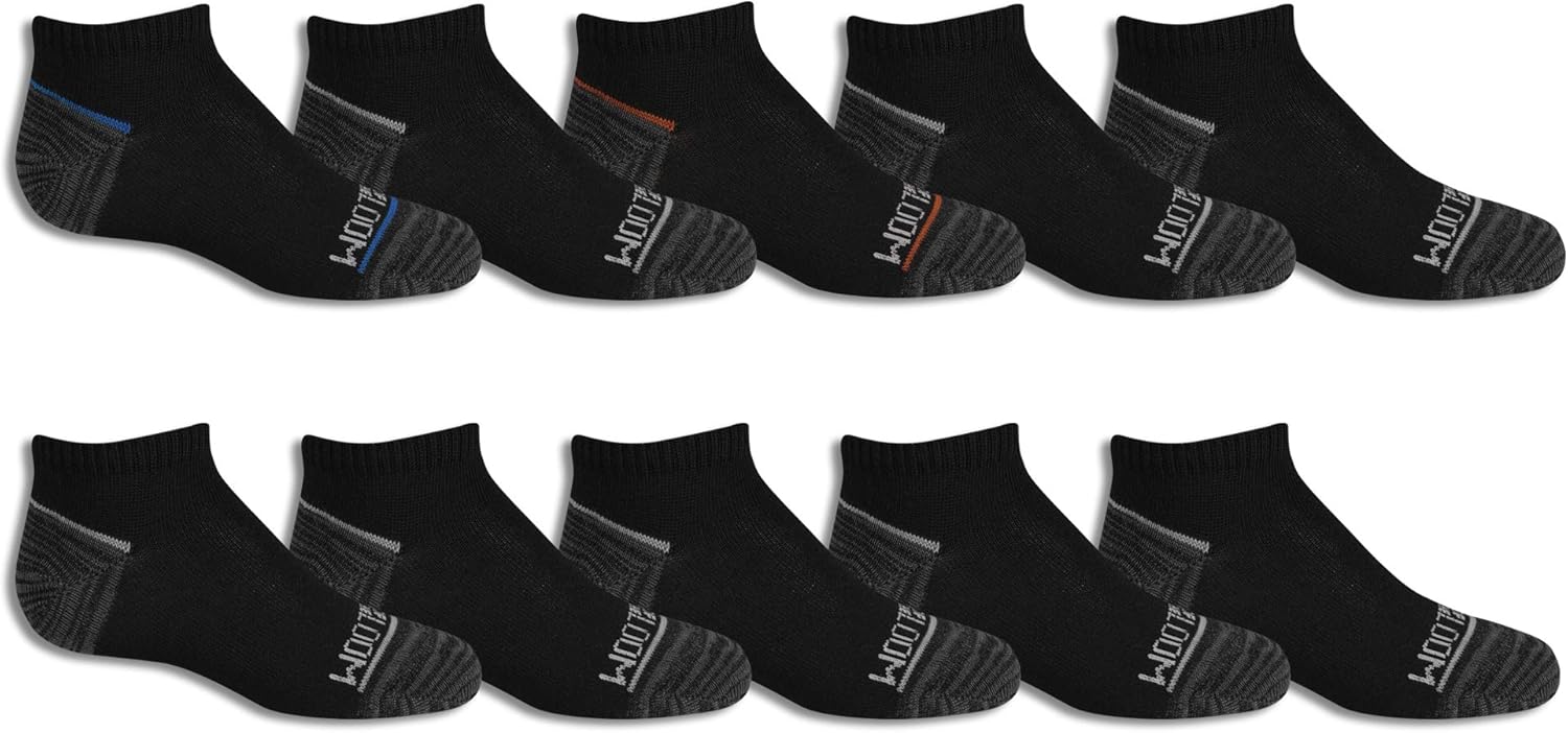 Fruit of the Loom Boys Dual Defense No Show Socks 10 Pack