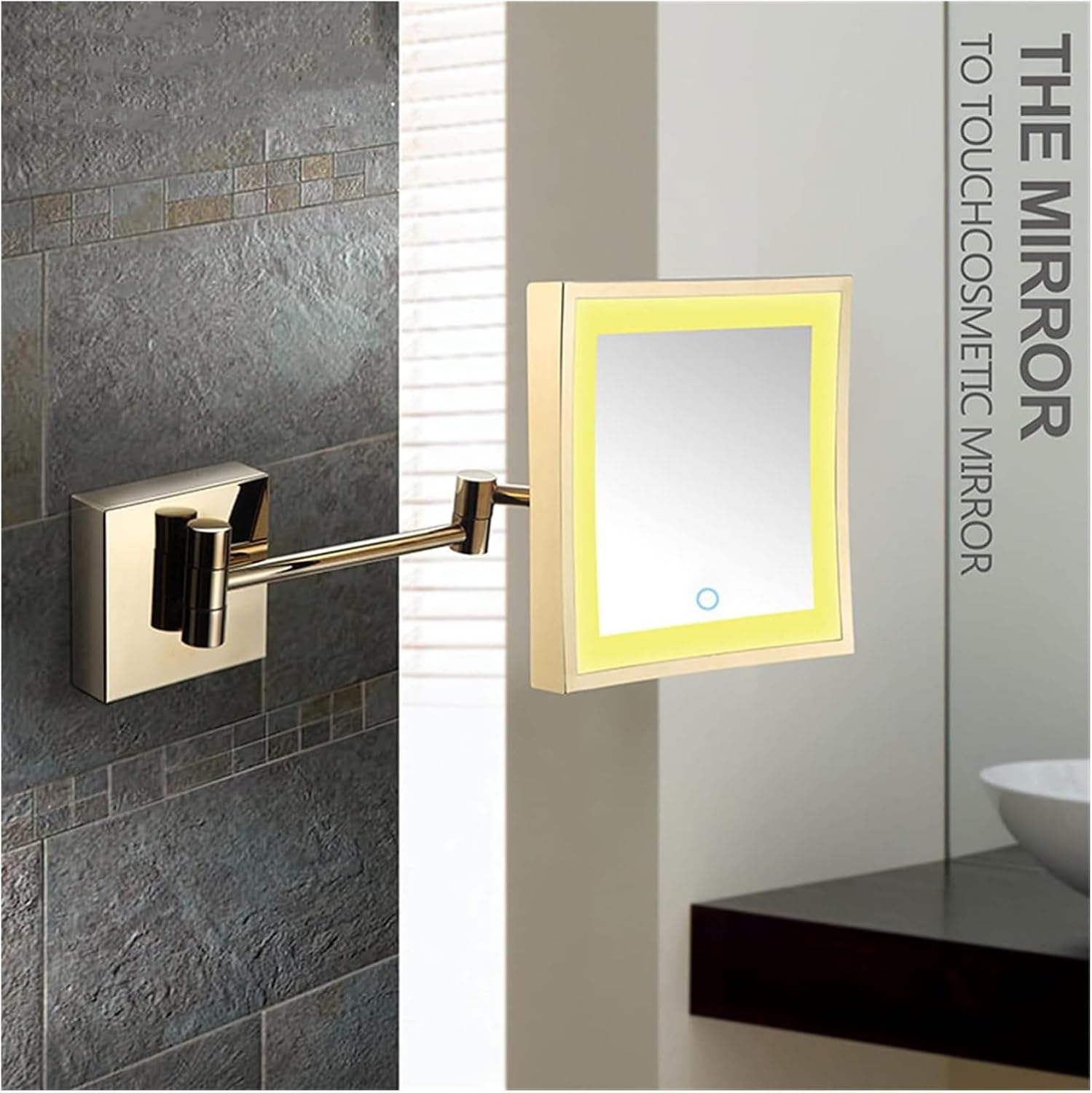 Lighted Make-up Mirror for Wall-Mounted Vanity