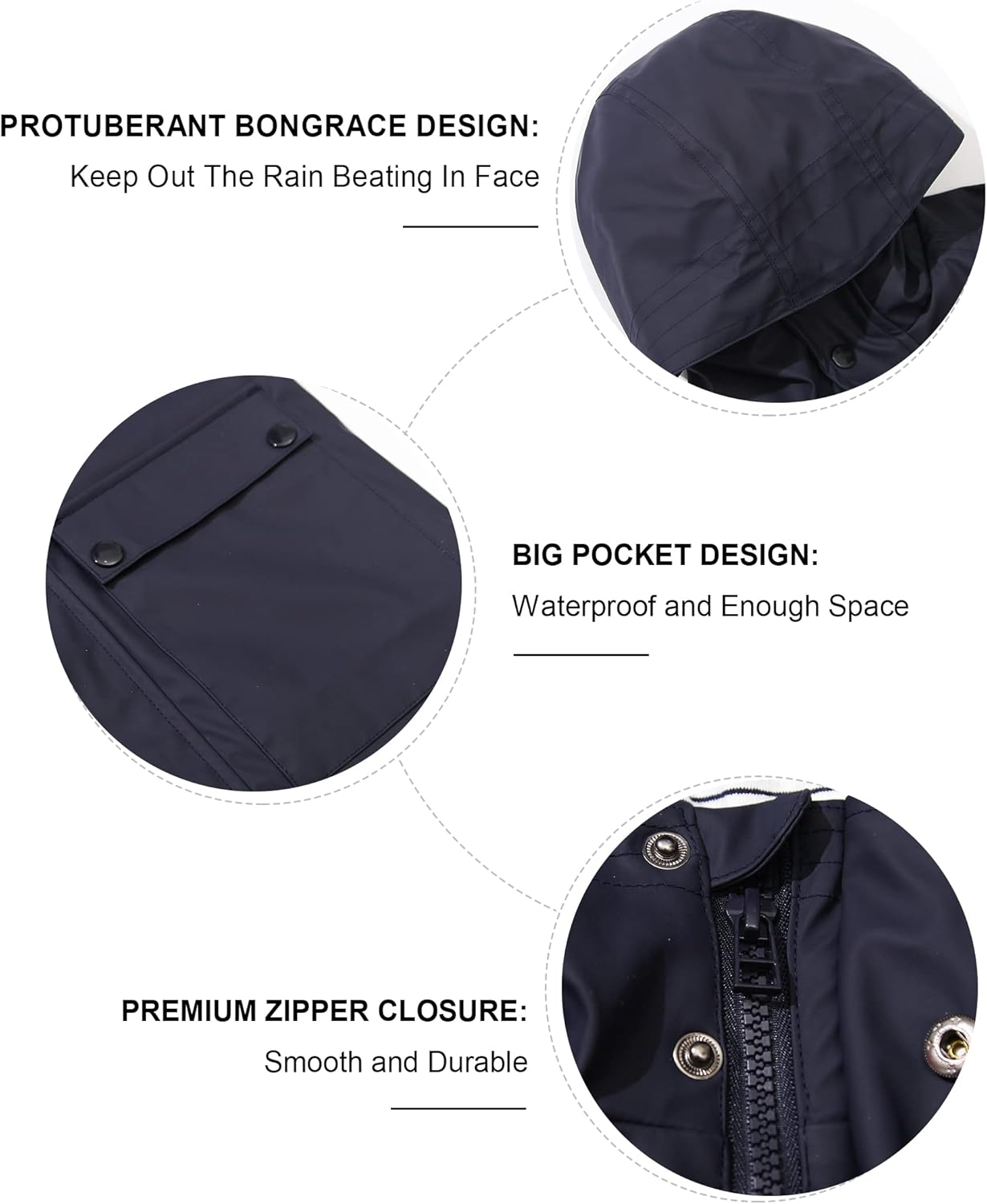 SOLOCOTE Kids Waterproof Rain Jacket with Hood 5-14Y
