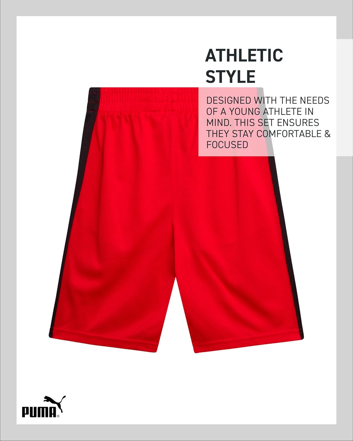 PUMA Boys Athletic Shorts 2 Pack for Basketball
