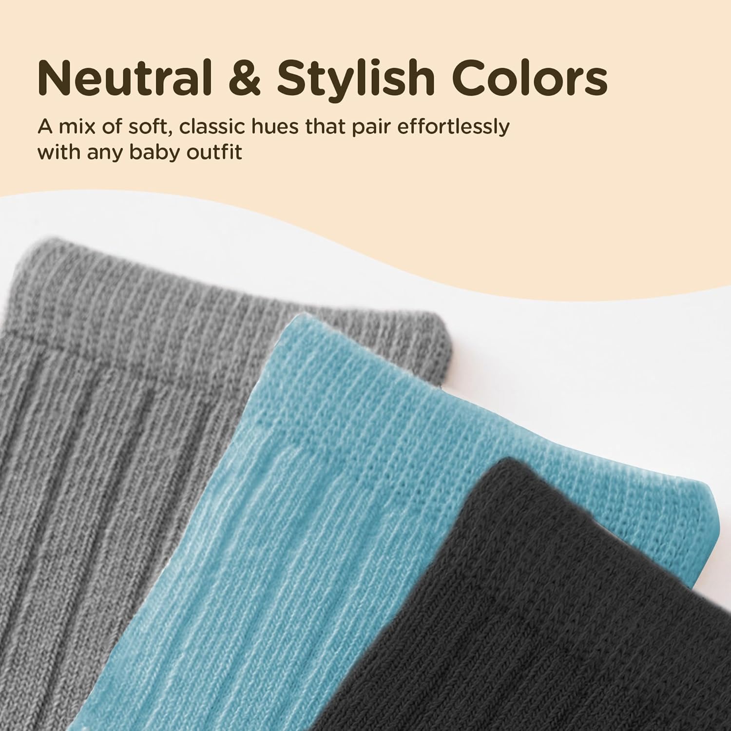Babysoy Non-Slip Knee High Socks Set of 3
