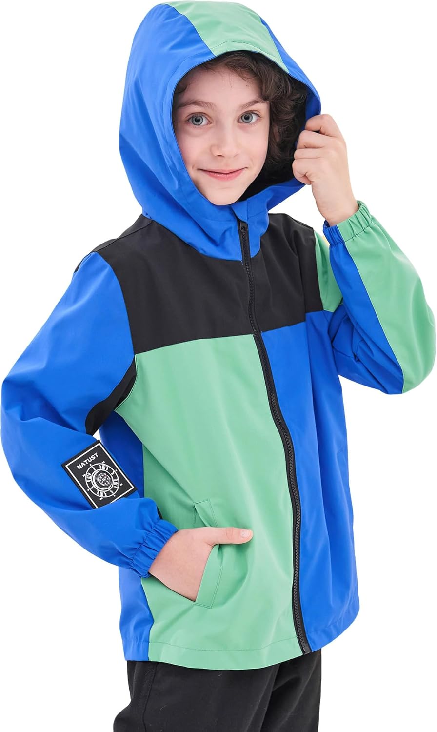 NATUST Kids Lightweight Rain Jacket for BoysGirls