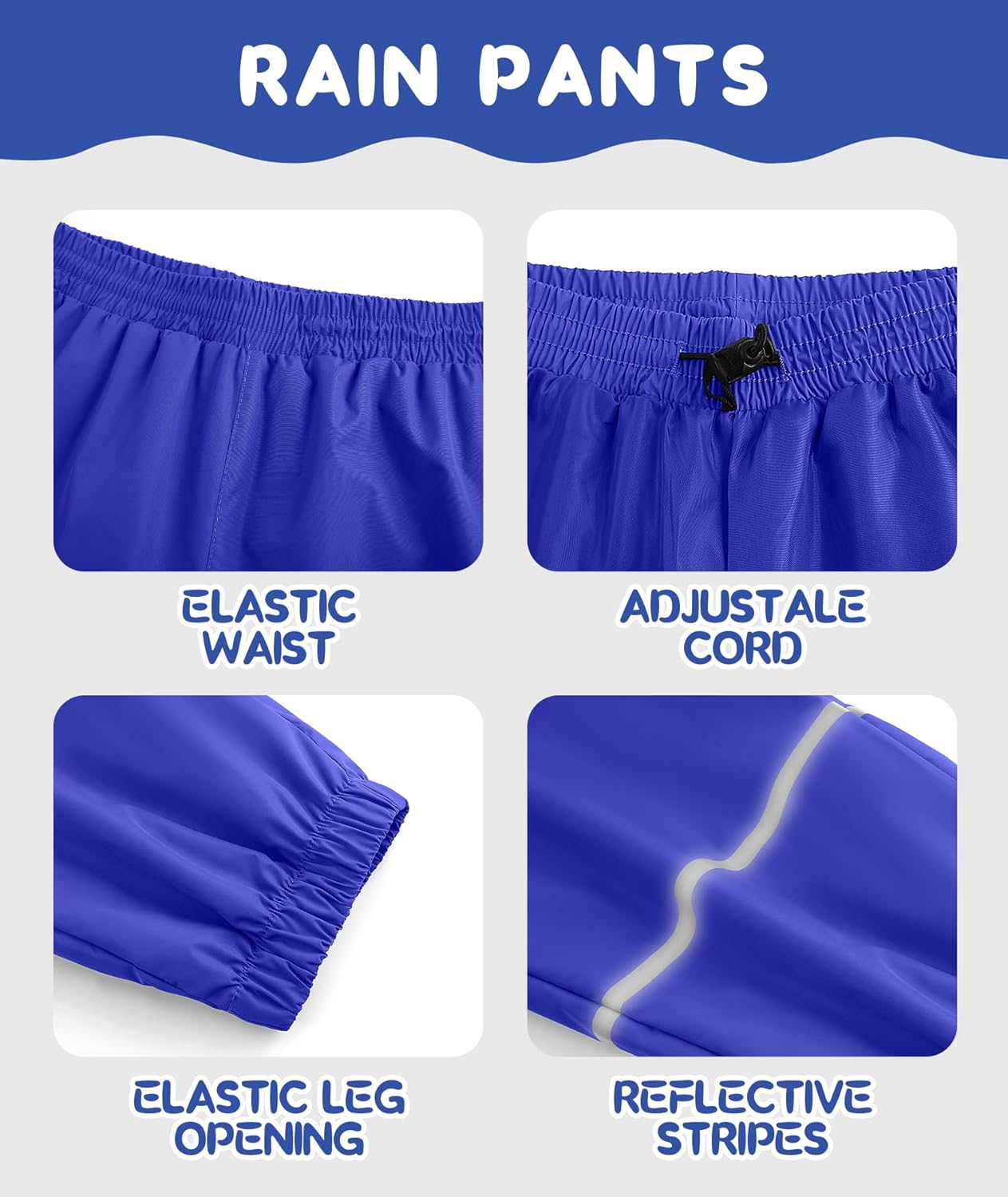 SwissWell Waterproof Reflective Kids Rain Gear for Boys