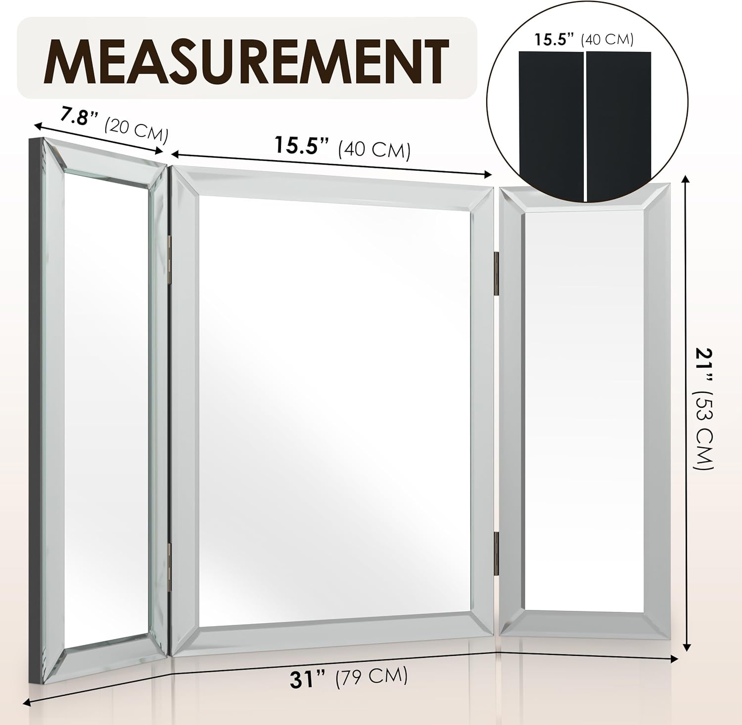 Grooming ruthlessness minimised with Houseables 3way Mirror