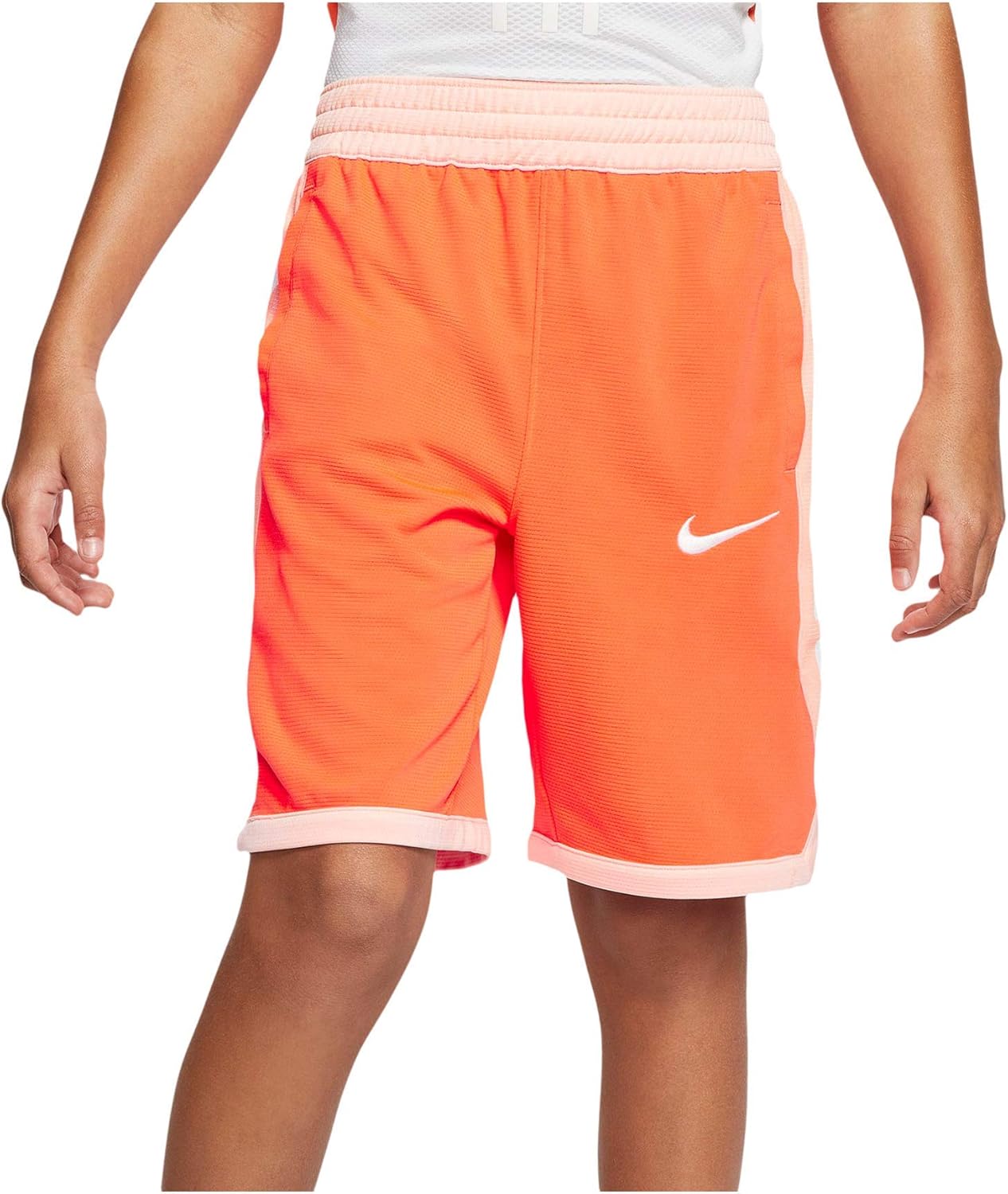 Nike Kids Basketball Shorts 12-14 Hyper CrimsonWashed CoralWhite