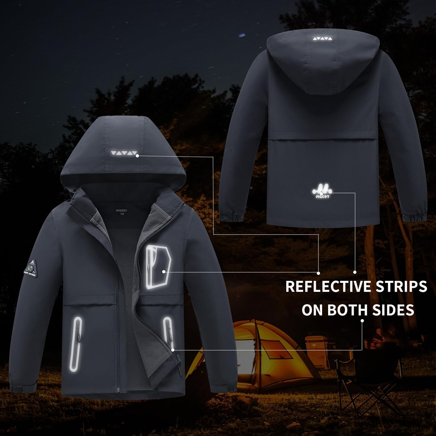 MGEOY Boys Girls Lightweight Waterproof Rain Jacket
