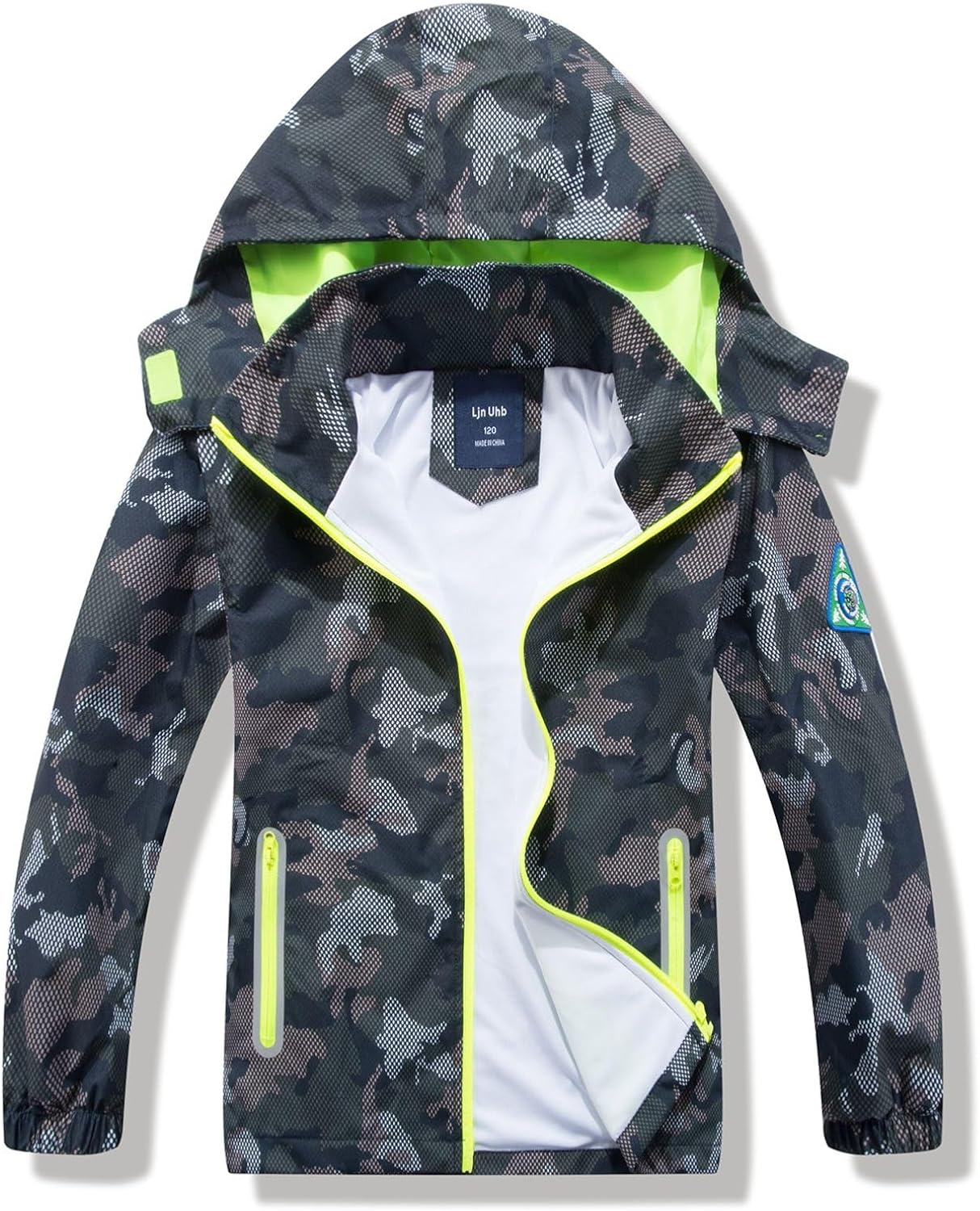Waterproof Hooded Jacket for Kids Dinosaur Raincoat
