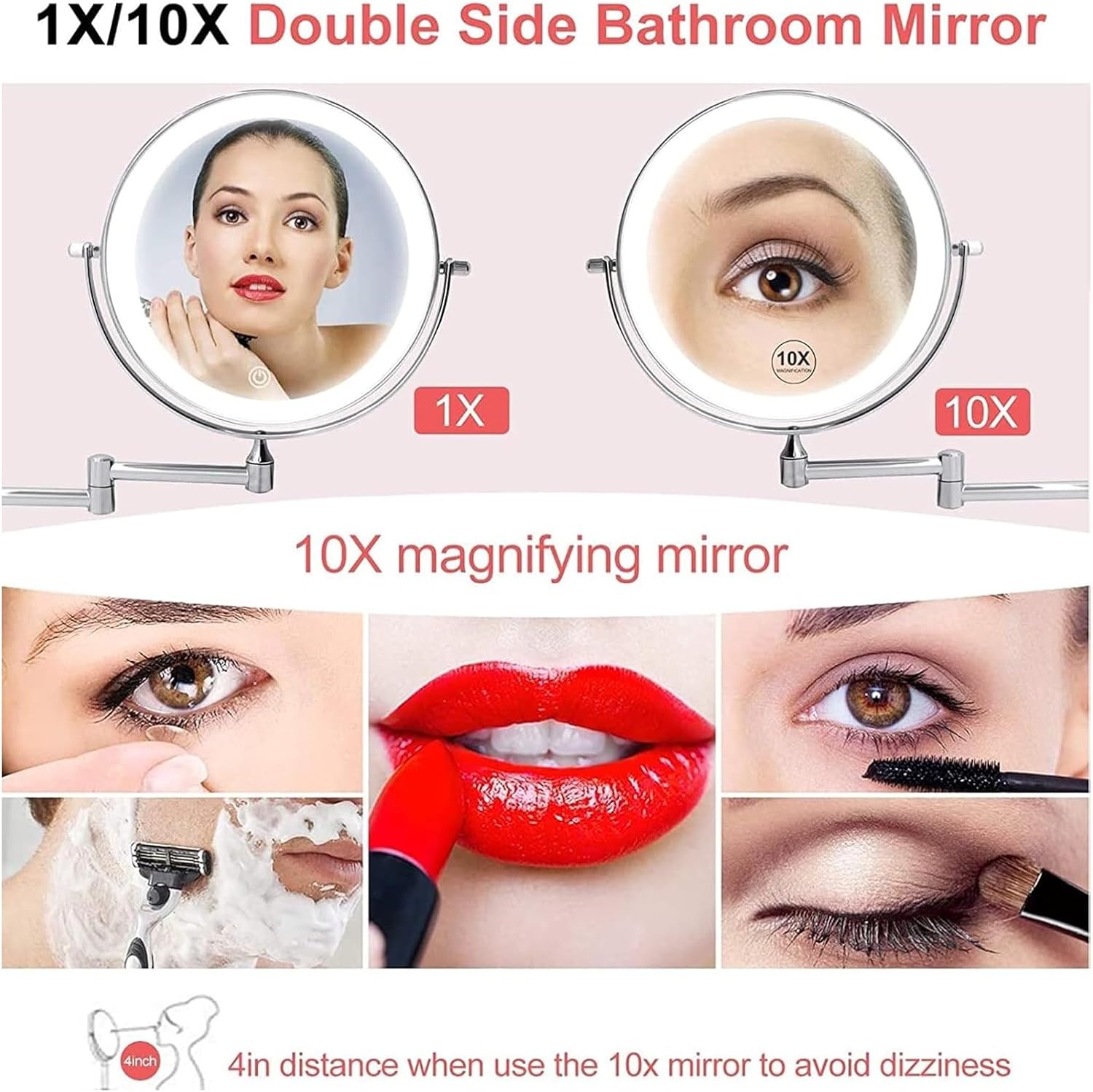 Effects Lighted Wall-Mounted Makeup Mirror