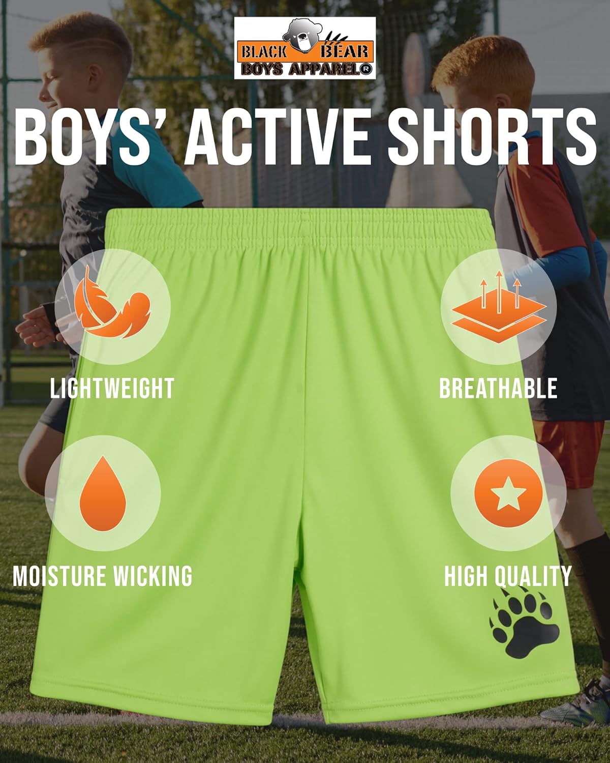 High-Quality Burgundy Boys Active Shorts