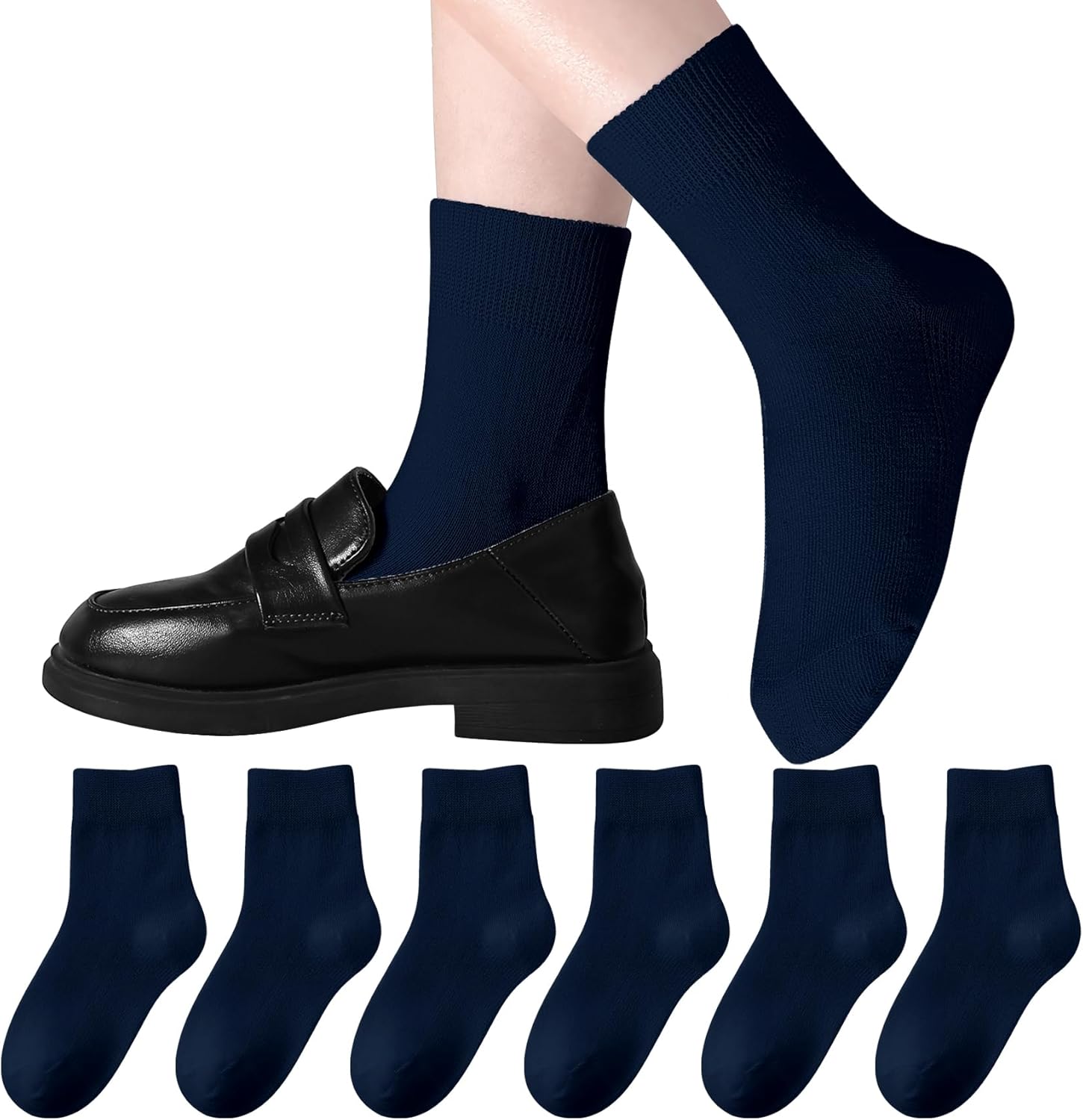 Coziwill Boys Girls 6 Pair Breathable Crew Socks