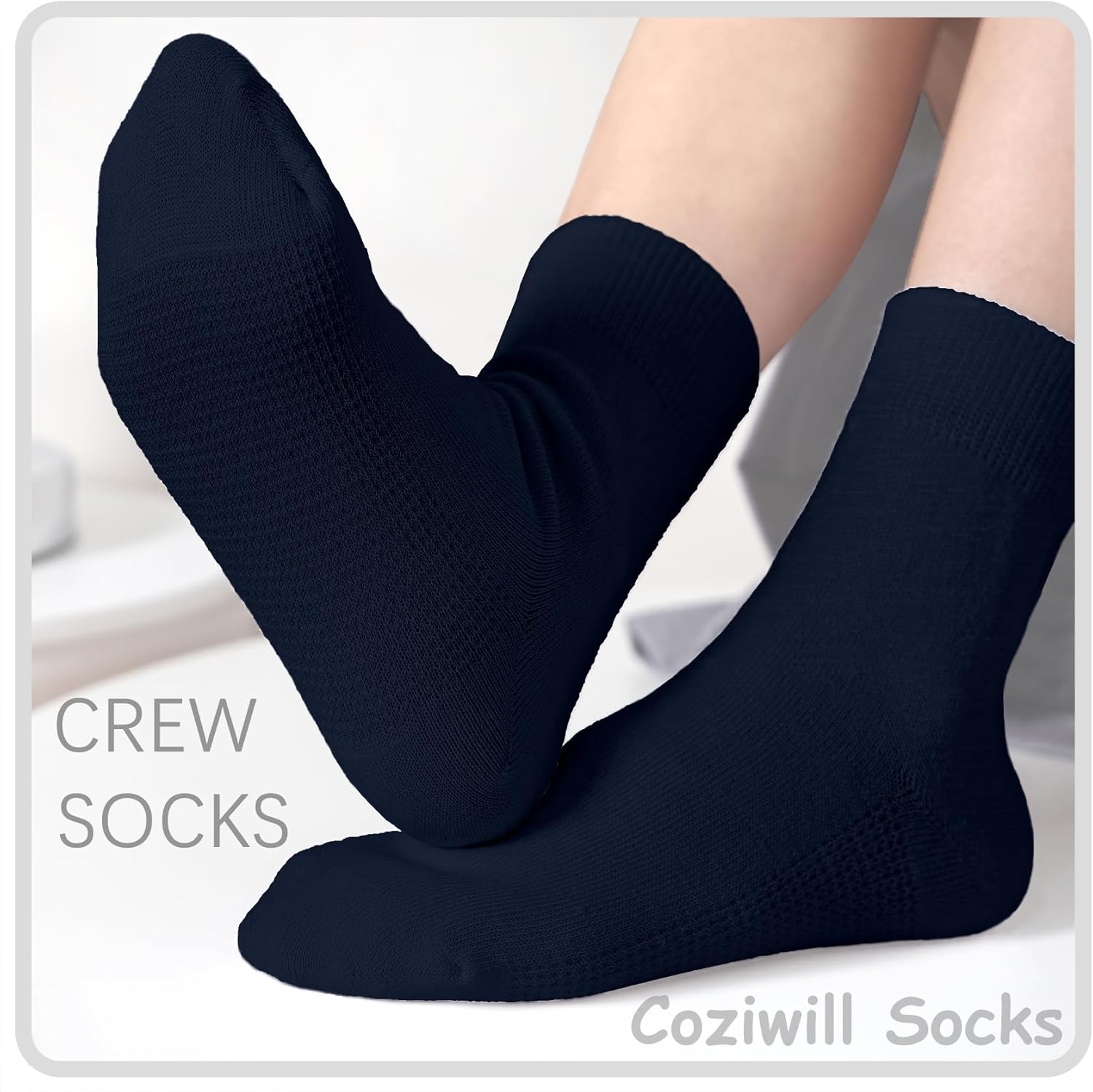 Coziwill Boys Girls 6 Pair Breathable Crew Socks