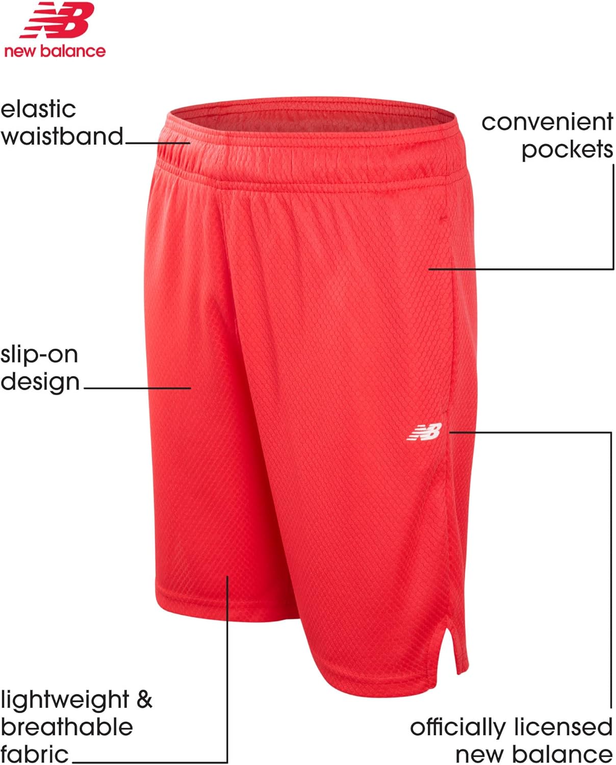 New Balance Boys Performance Gym Shorts Cool and Comfortable