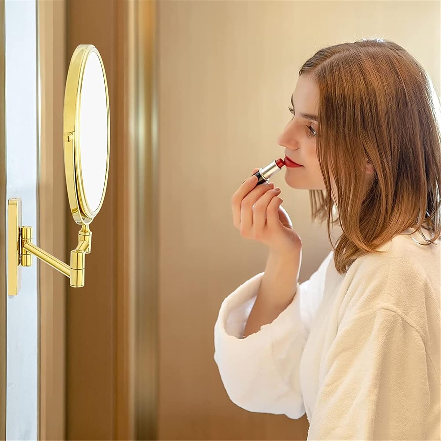 OGRAFF Wall Mounted Makeup Mirror Extendable Double Sided