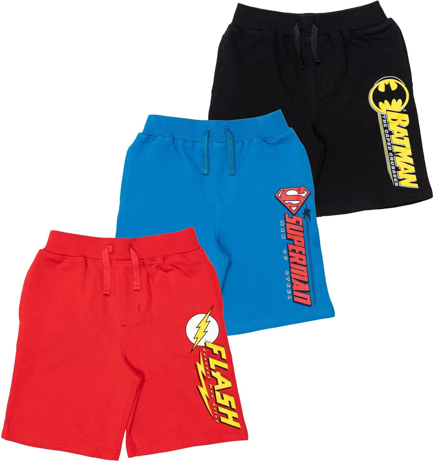DC Justice Universe BoysBatman Superman Flash 3-Pack Shortscu