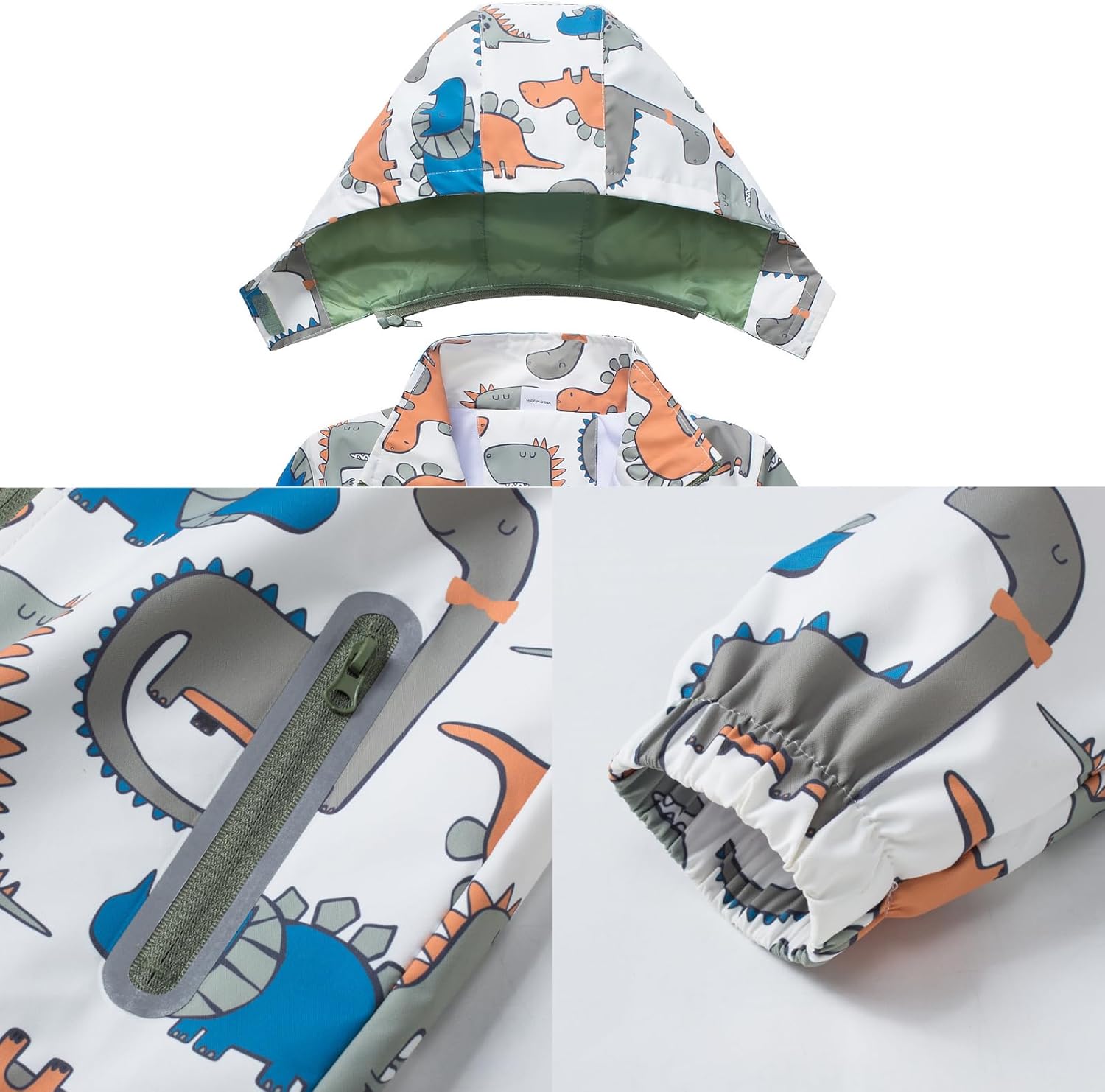 Waterproof Dinosaur Rain Jacket for Kids