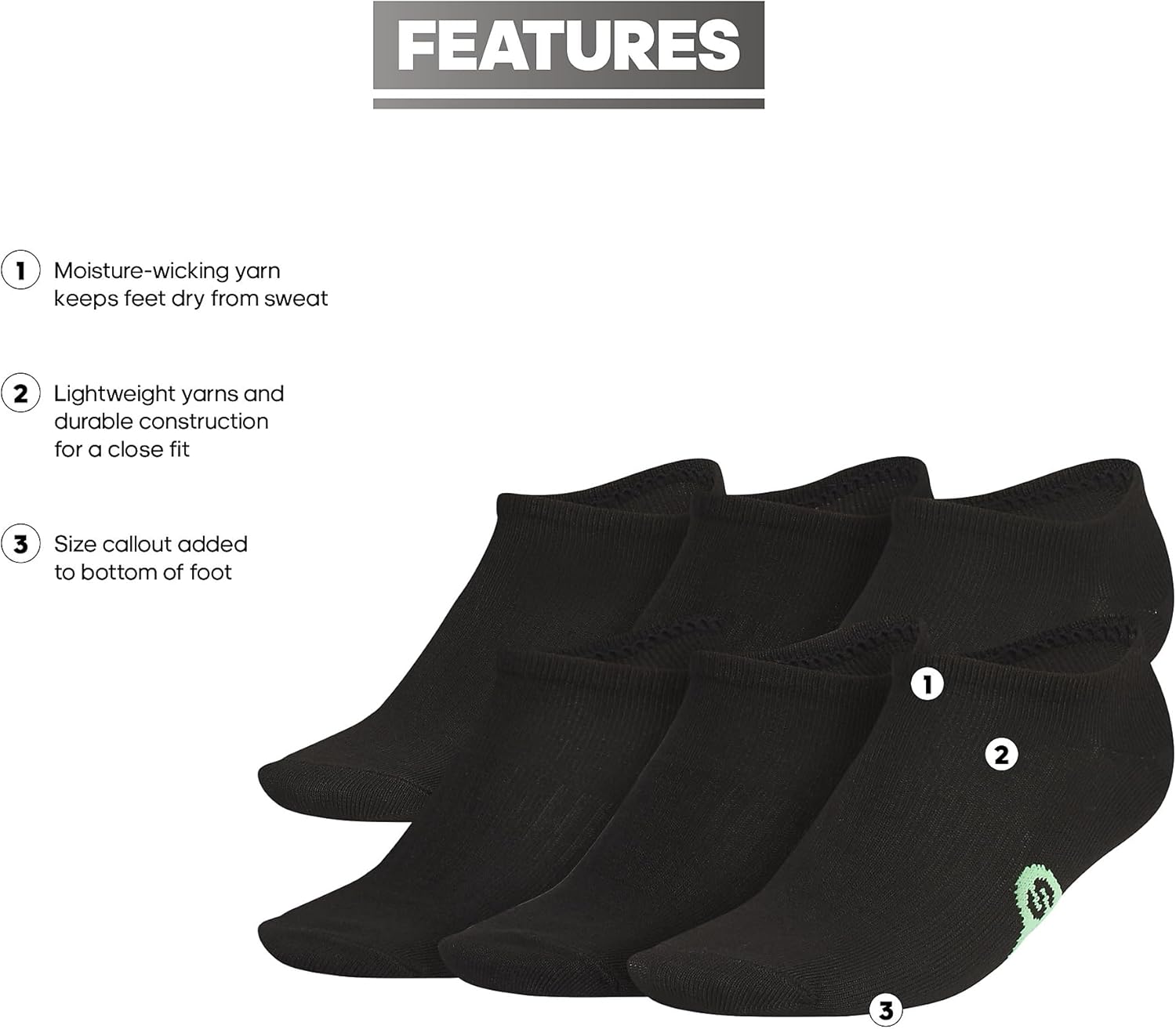 Adidas Superlite Classic No Show Socks 6-Pairs for Kids