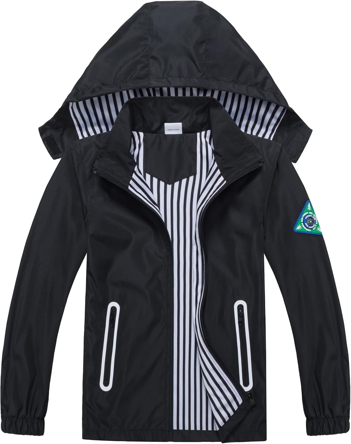 Waterproof Hooded Rain Jacket for Kids Dinosaur Design