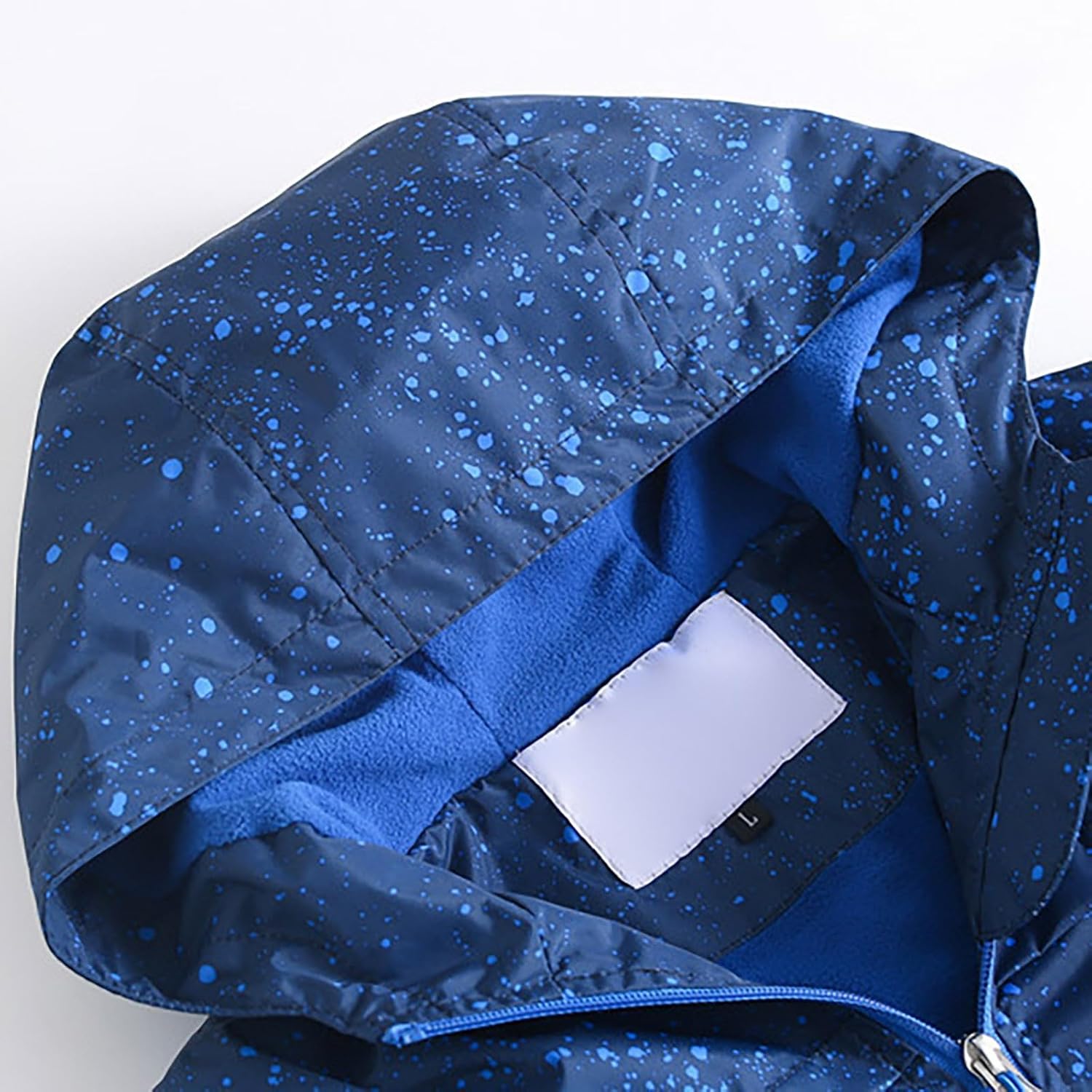 Kids Boys Zipper Rain Jacket Waterproof Lightweight Hooded Raincoat