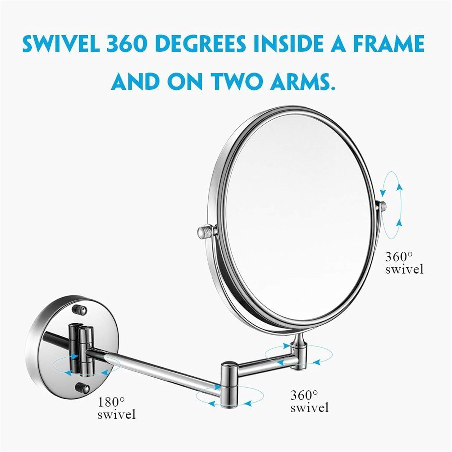 OGRAFF 5X Wall-Mounted Makeup Mirror Double Sided