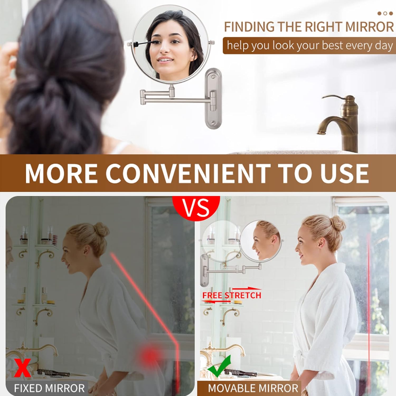 Double-Sided 8-inch Makeshift Mirror