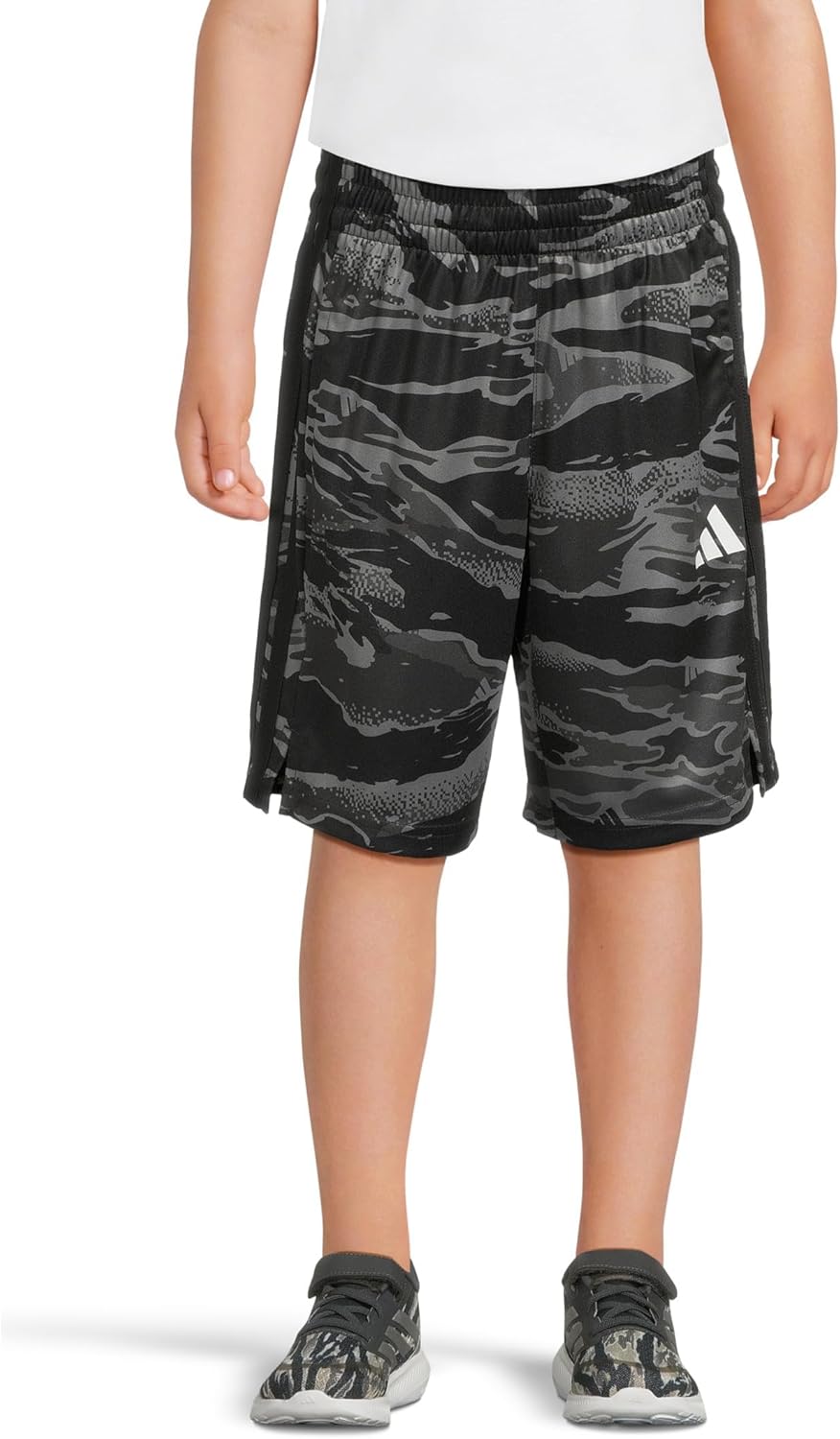 Adidas Boys AOP Tiger Camo 3-Stripe Performance Short