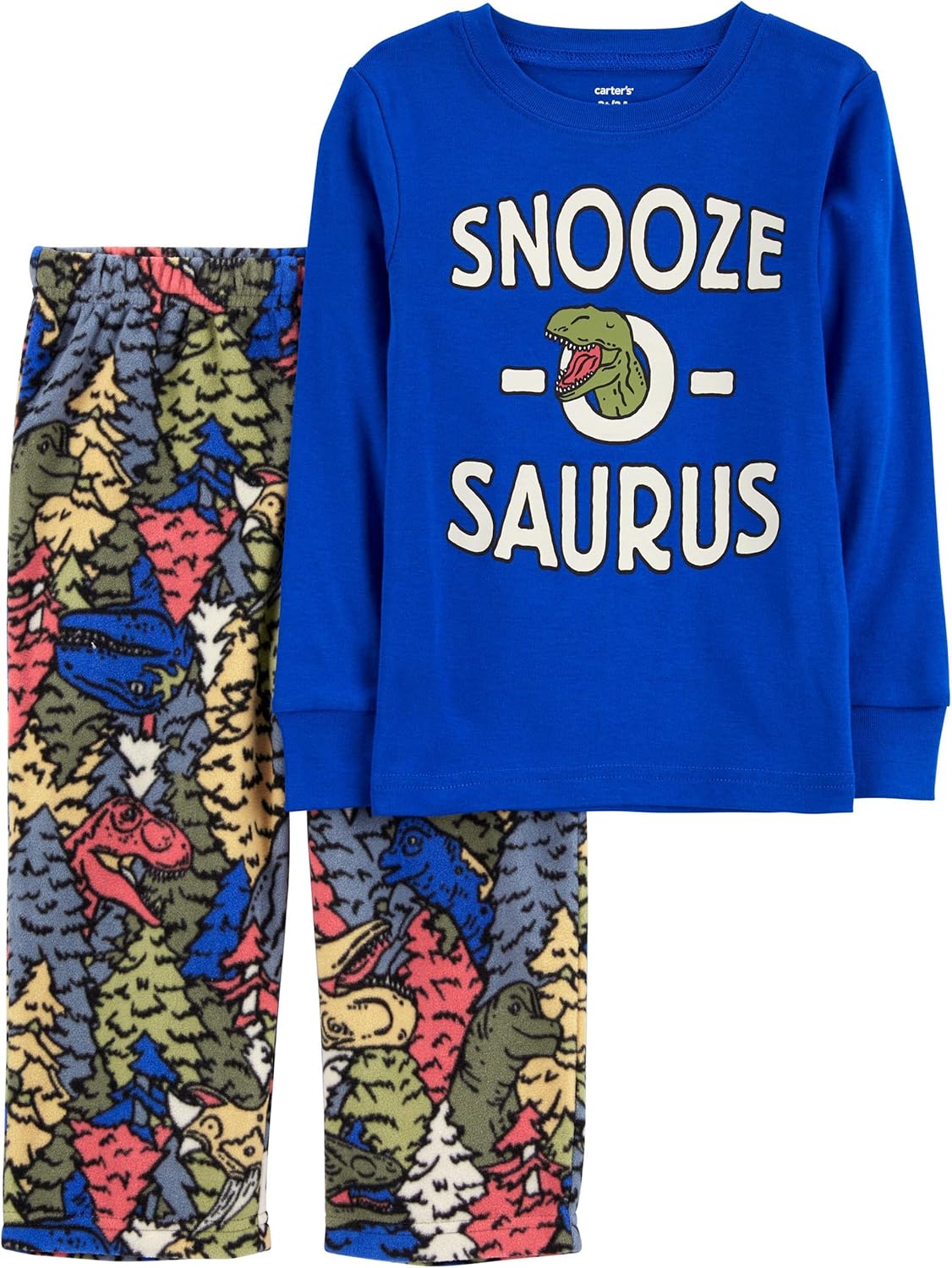Carters Boys 2 Pc Fleece PjsSnooze Saurus 2T