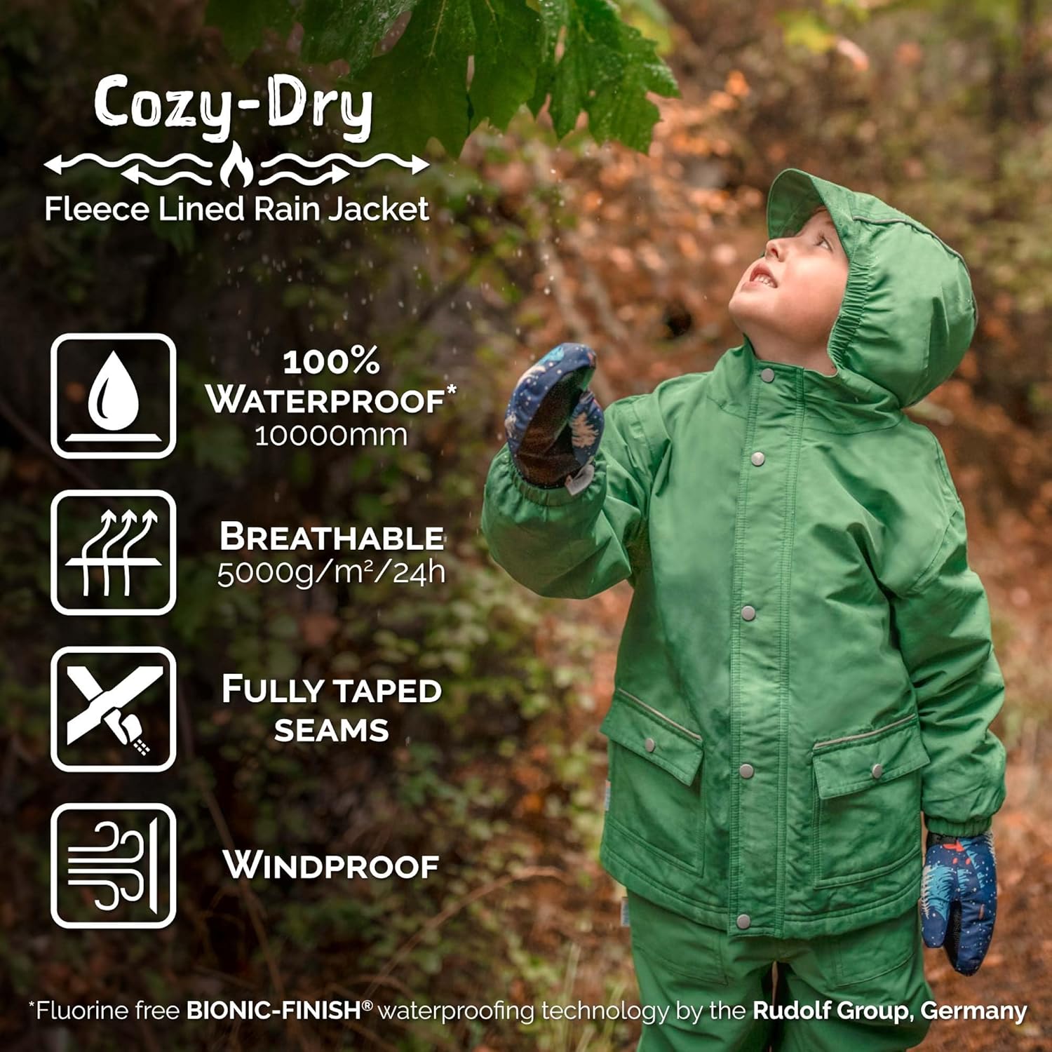 The waterproof rain jacket for kids