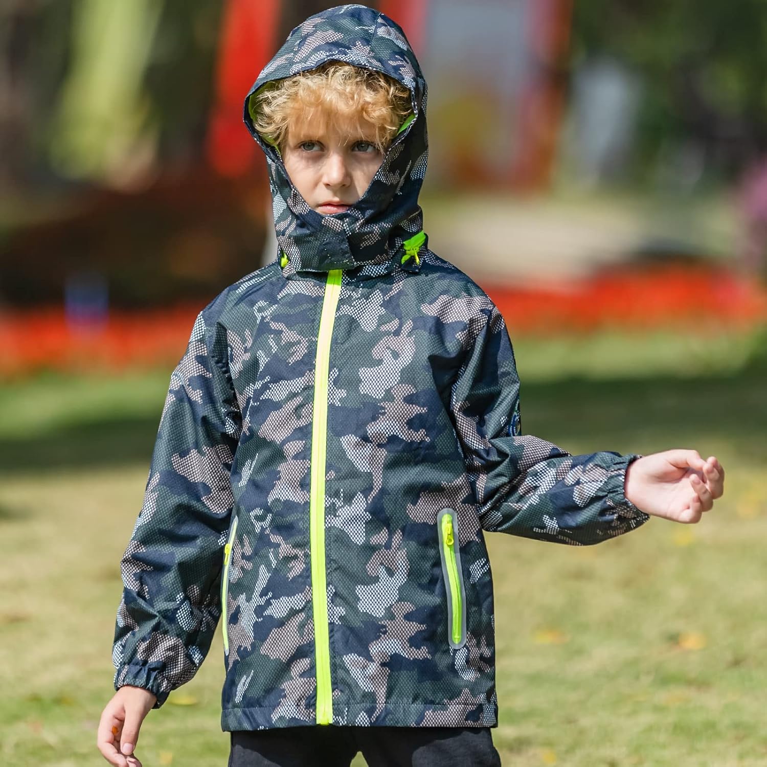 Waterproof Hooded Jacket for Kids Dinosaur Raincoat