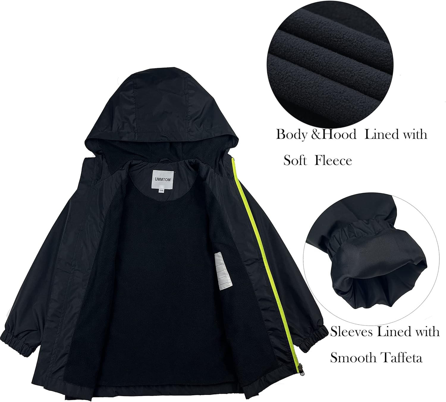 boys Lightweight Waterproof Hooded Rain Jacket