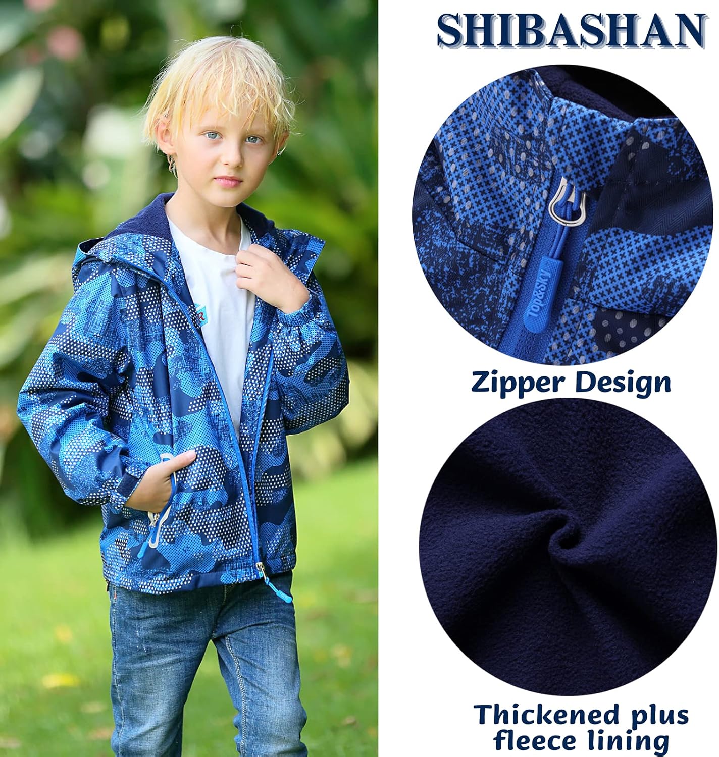 Boys Girls Waterproof Jacket Windbreaker for Rain Protection