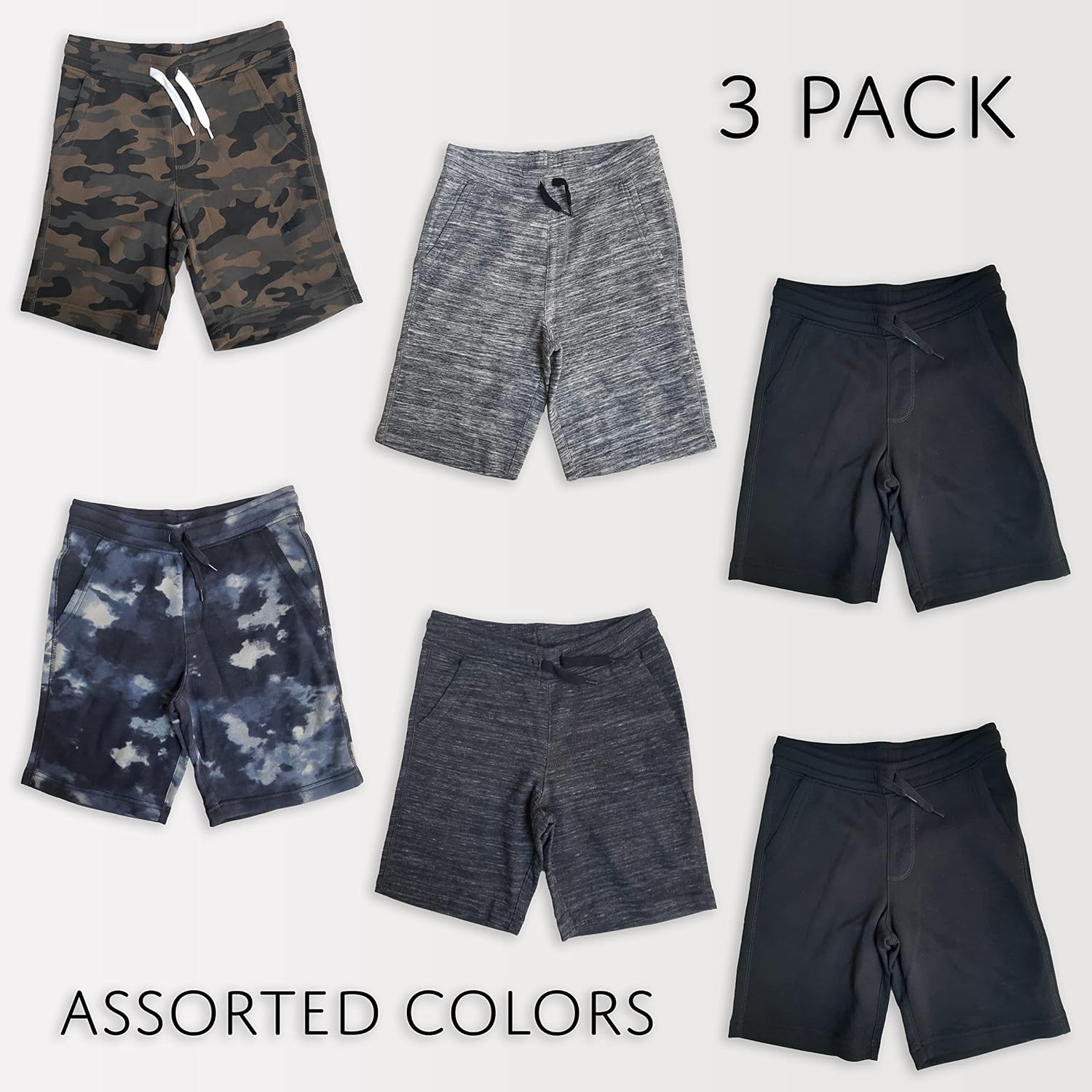Andrew Scott Boys 3-Pack Fleece Jogger Shorts
